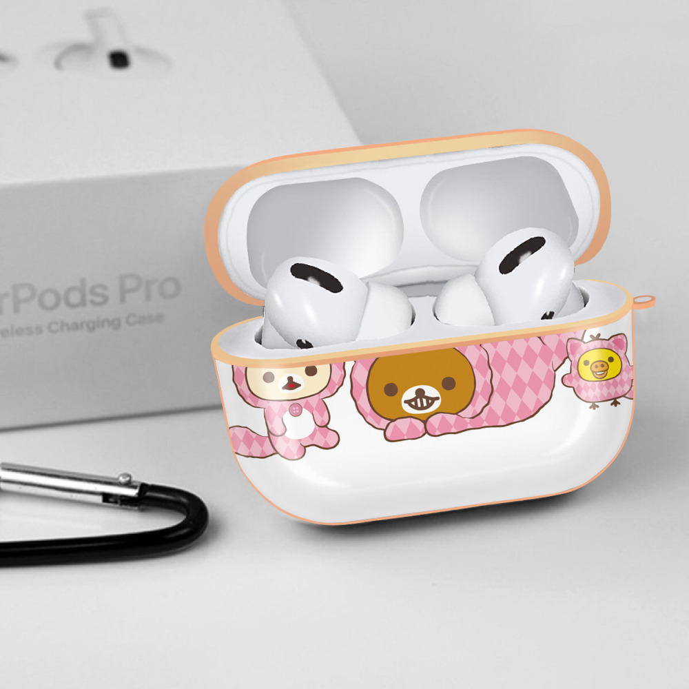 リラックマ リラックマ キイロイトリ Rilakkuma Korilakkuma Kiiroitori 【AirPods Pro用】ハードシェル保護ケース｜耐衝撃・防指紋・カラビナ付き商品仕様
