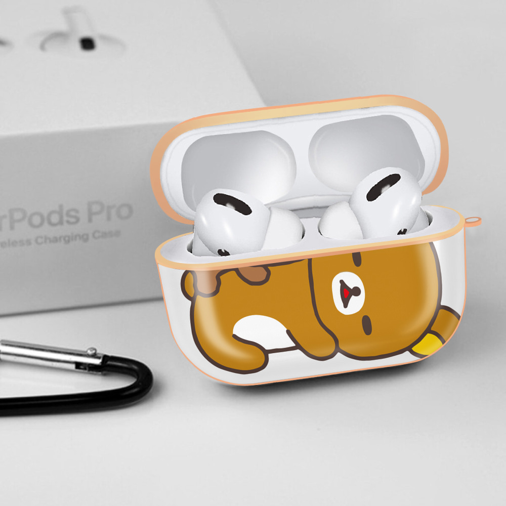 リラックマ リラックマ キイロイトリ Rilakkuma Korilakkuma Kiiroitori 【AirPods Pro用】ハードシェル保護ケース｜耐衝撃・防指紋・カラビナ付き商品仕様