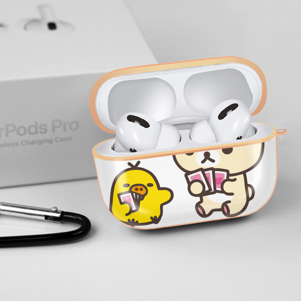 リラックマ リラックマ キイロイトリ Rilakkuma Korilakkuma Kiiroitori 【AirPods Pro用】ハードシェル保護ケース｜耐衝撃・防指紋・カラビナ付き商品仕様