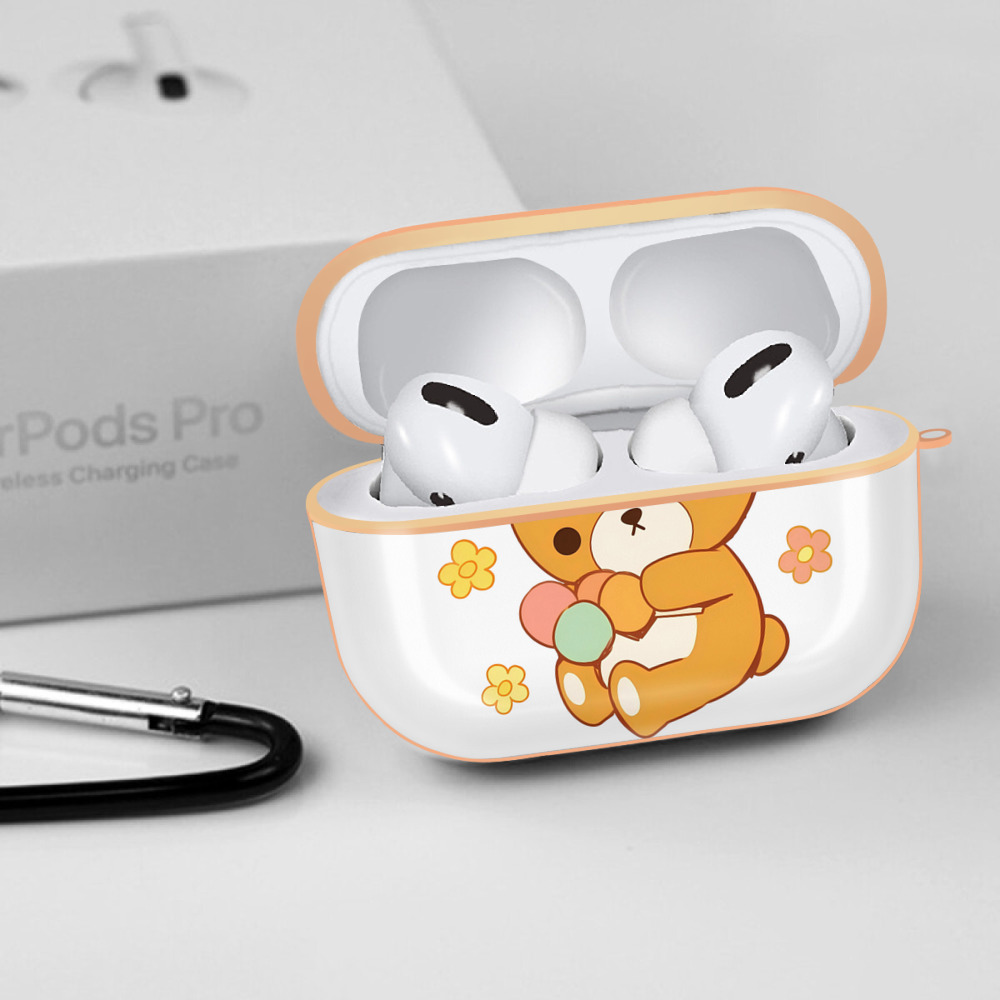リラックマ リラックマ キイロイトリ Rilakkuma Korilakkuma Kiiroitori 【AirPods Pro用】ハードシェル保護ケース｜耐衝撃・防指紋・カラビナ付き商品仕様