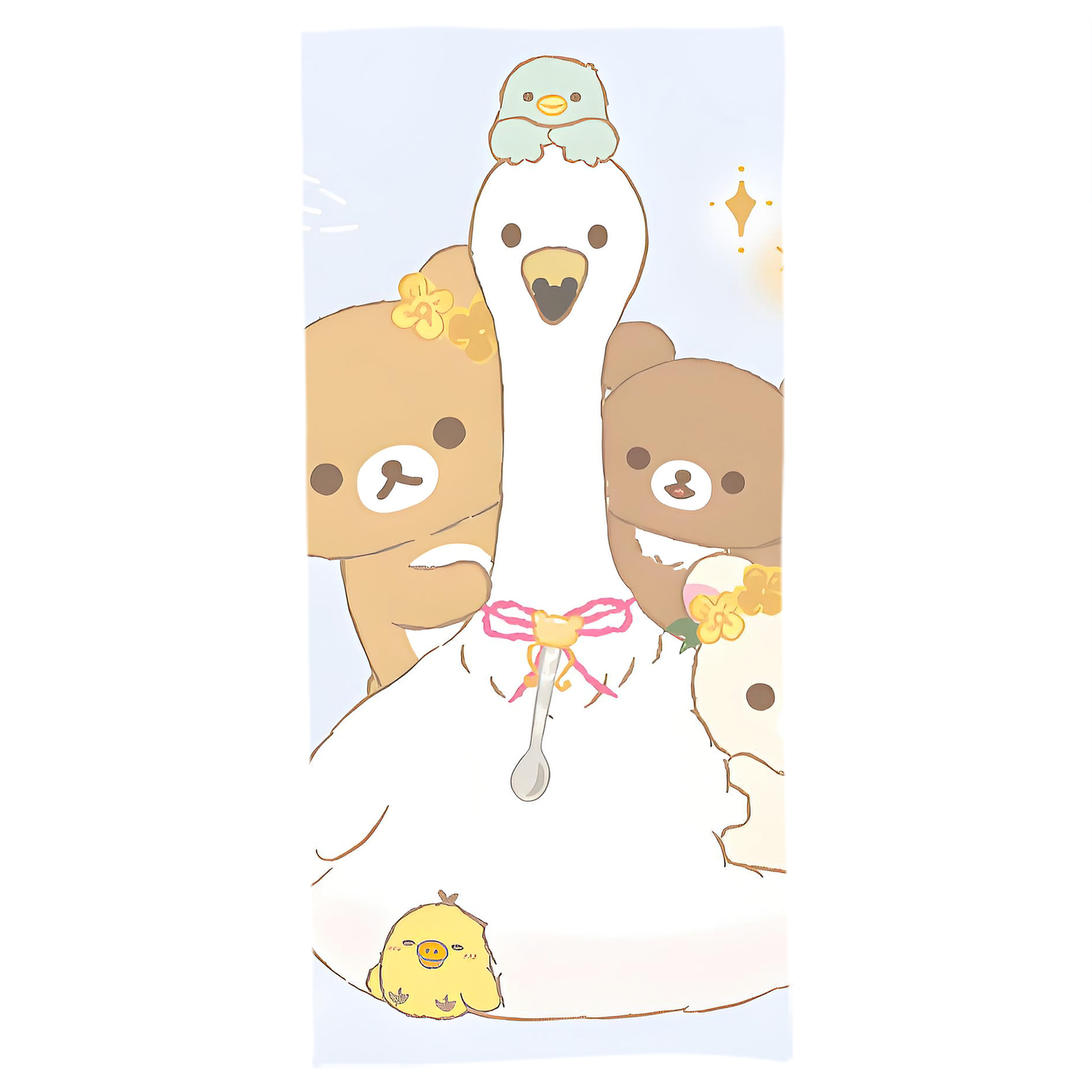 （画像用） リラックマ リラックマ キイロイトリ Rilakkuma Korilakkuma Kiiroitori 大判バスタオル 70×140cm 吸水速乾 柔らかい肌触り