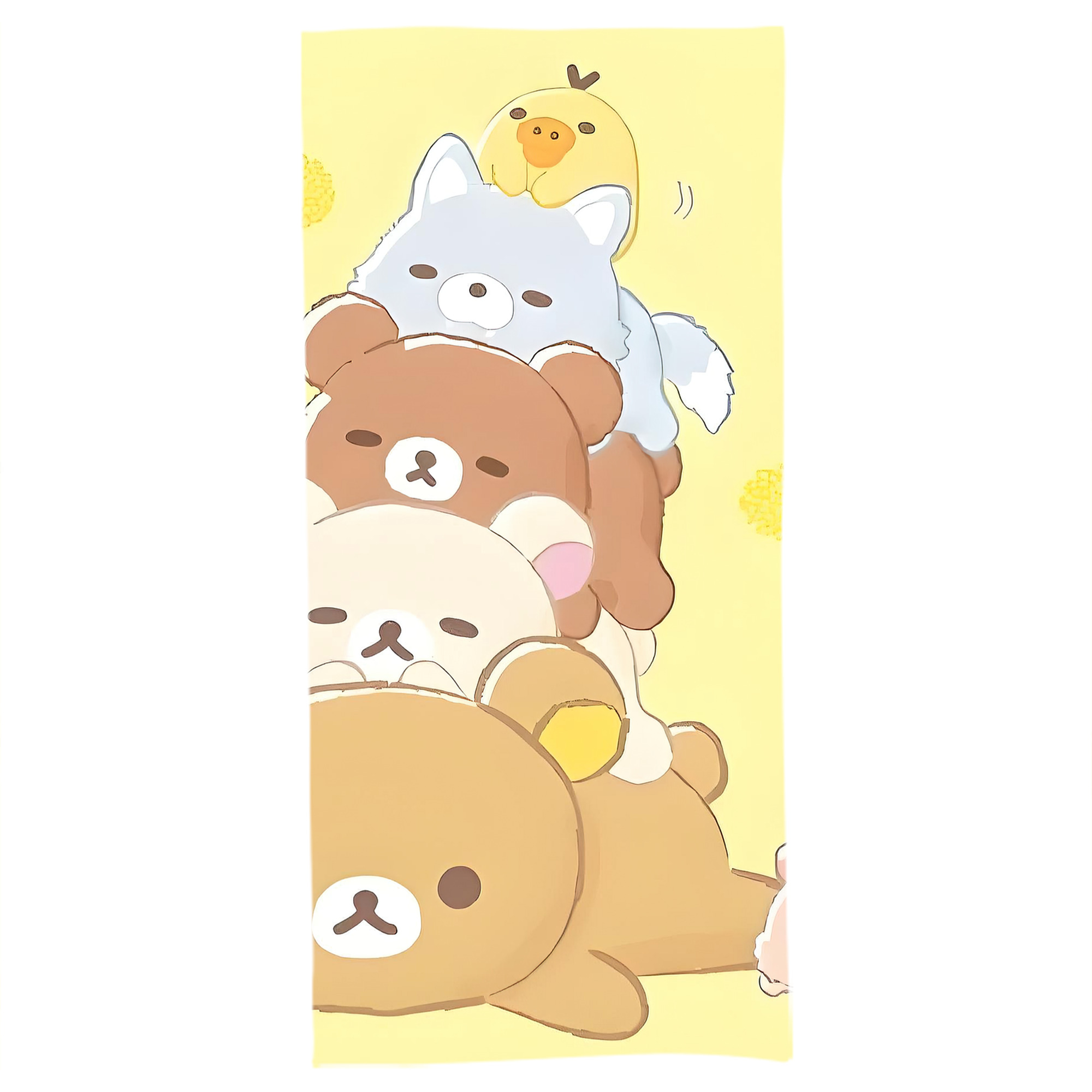 （画像用） リラックマ リラックマ キイロイトリ Rilakkuma Korilakkuma Kiiroitori 大判バスタオル 70×140cm 吸水速乾 柔らかい肌触り