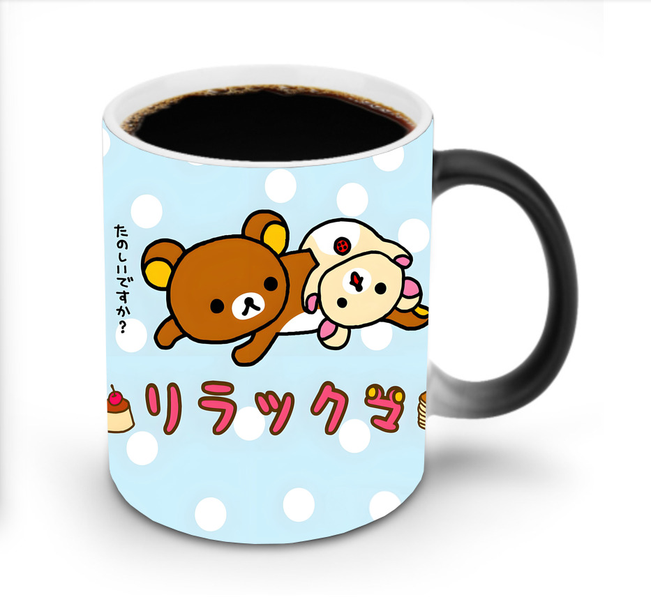 （画像用） リラックマ リラックマ キイロイトリ Rilakkuma Korilakkuma Kiiroitori 温度変色マグカップ