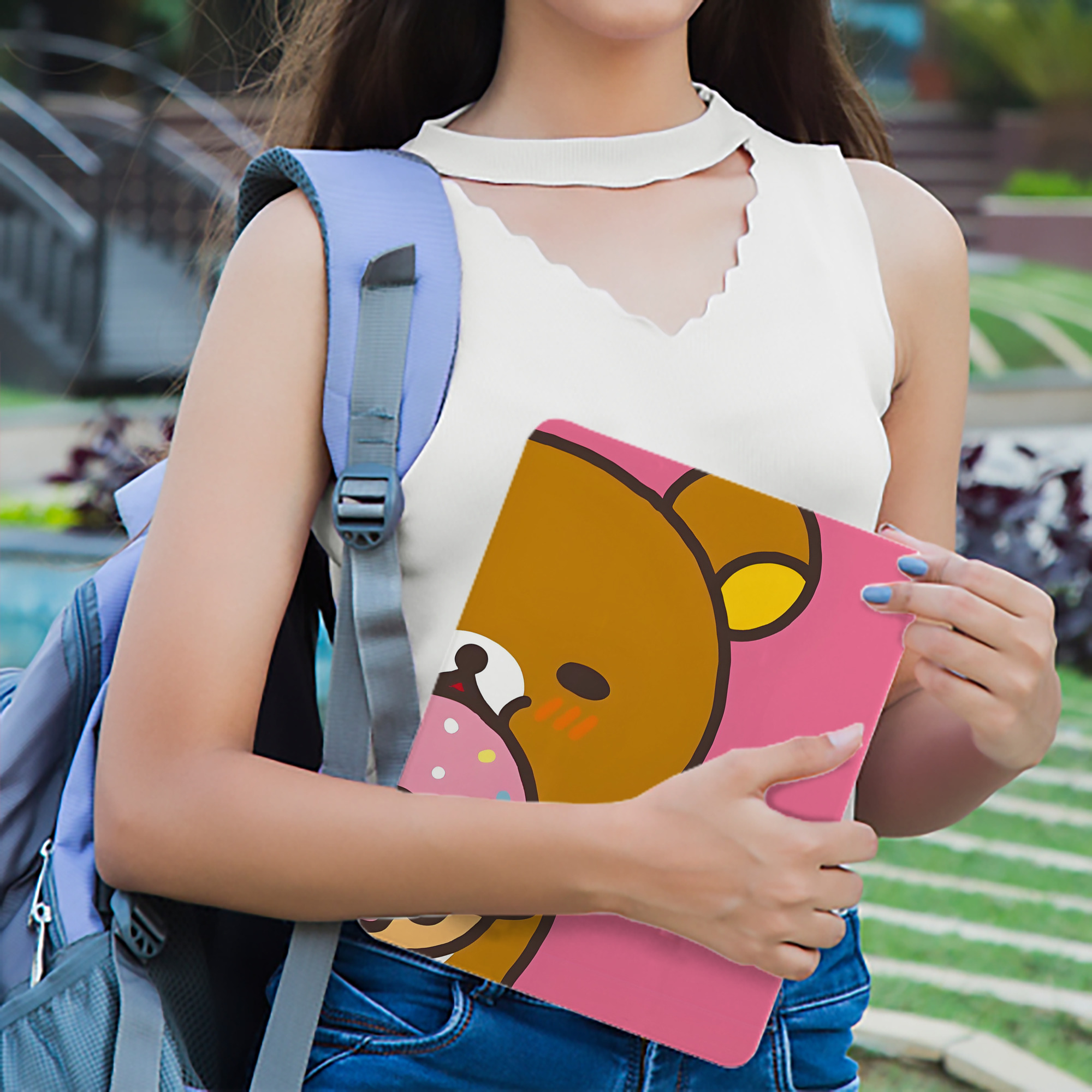 リラックマ リラックマ キイロイトリ Rilakkuma Korilakkuma Kiiroitori IPad ケース ブック型 PUレザー TPU 耐衝撃 軽量 薄型 ペン収納なし 全面保護 IPad 各モデル対応