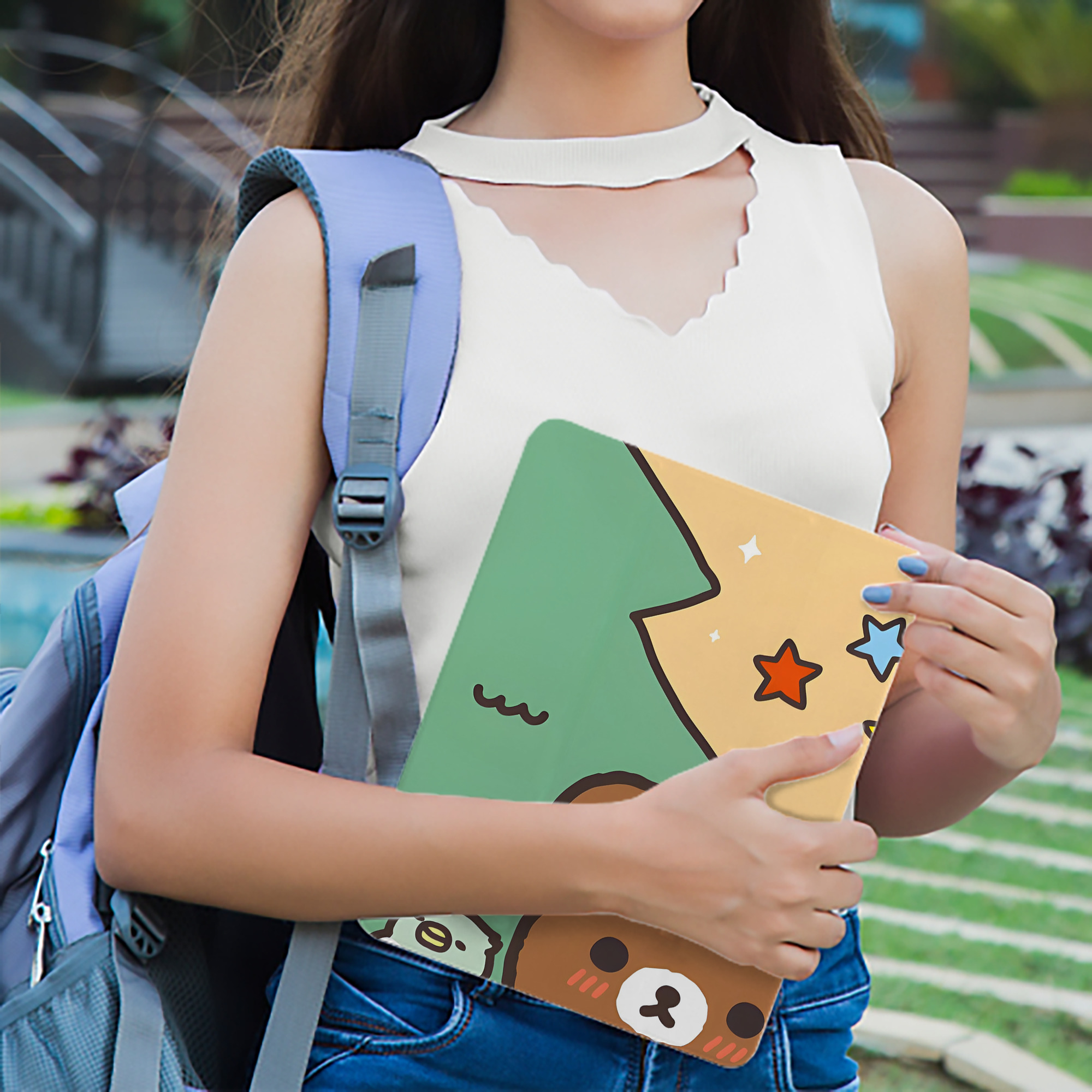 リラックマ リラックマ キイロイトリ Rilakkuma Korilakkuma Kiiroitori IPad ケース ブック型 PUレザー TPU 耐衝撃 軽量 薄型 ペン収納なし 全面保護 IPad 各モデル対応