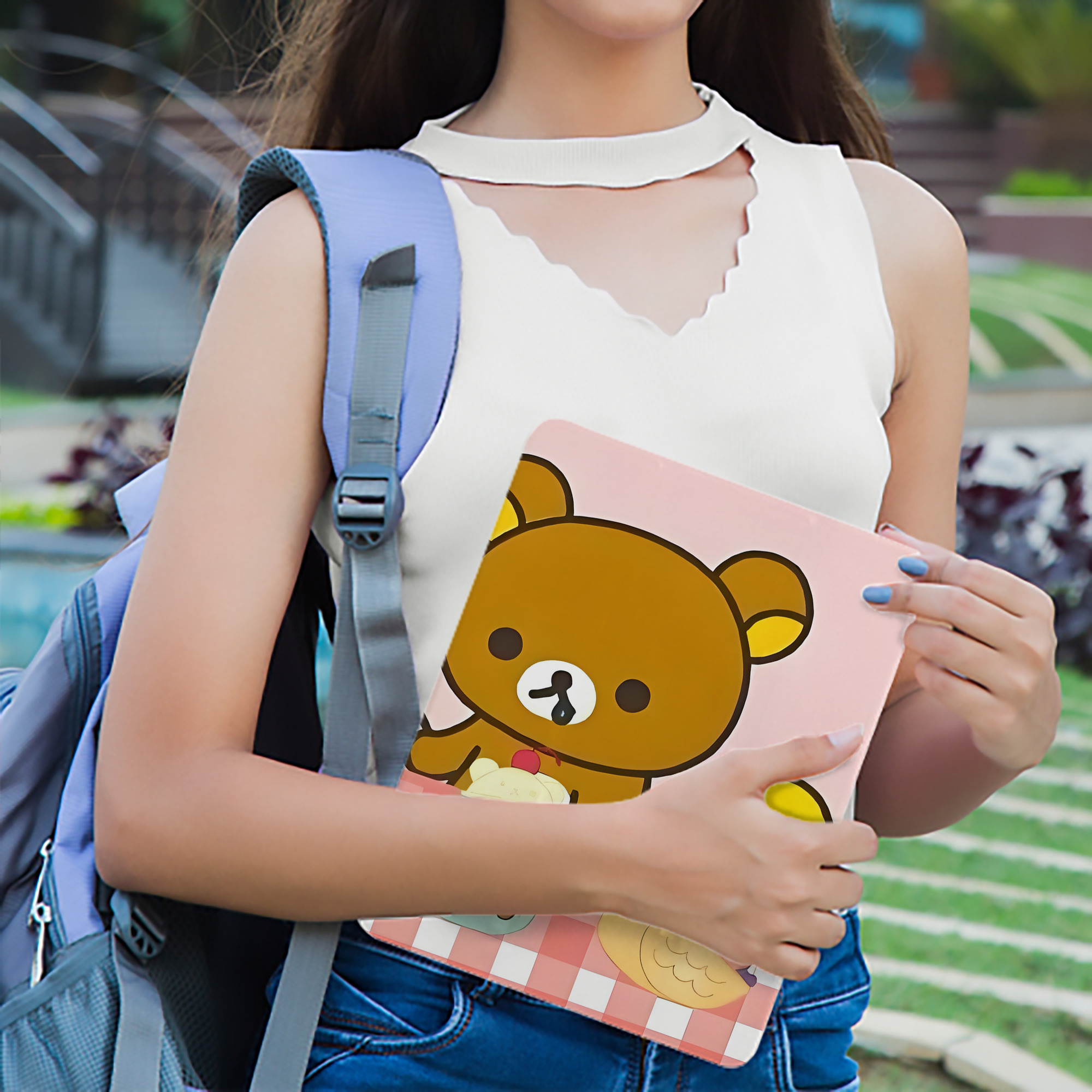 リラックマ リラックマ キイロイトリ Rilakkuma Korilakkuma Kiiroitori IPad ケース ブック型 PUレザー TPU 耐衝撃 軽量 薄型 ペン収納なし 全面保護 IPad 各モデル対応