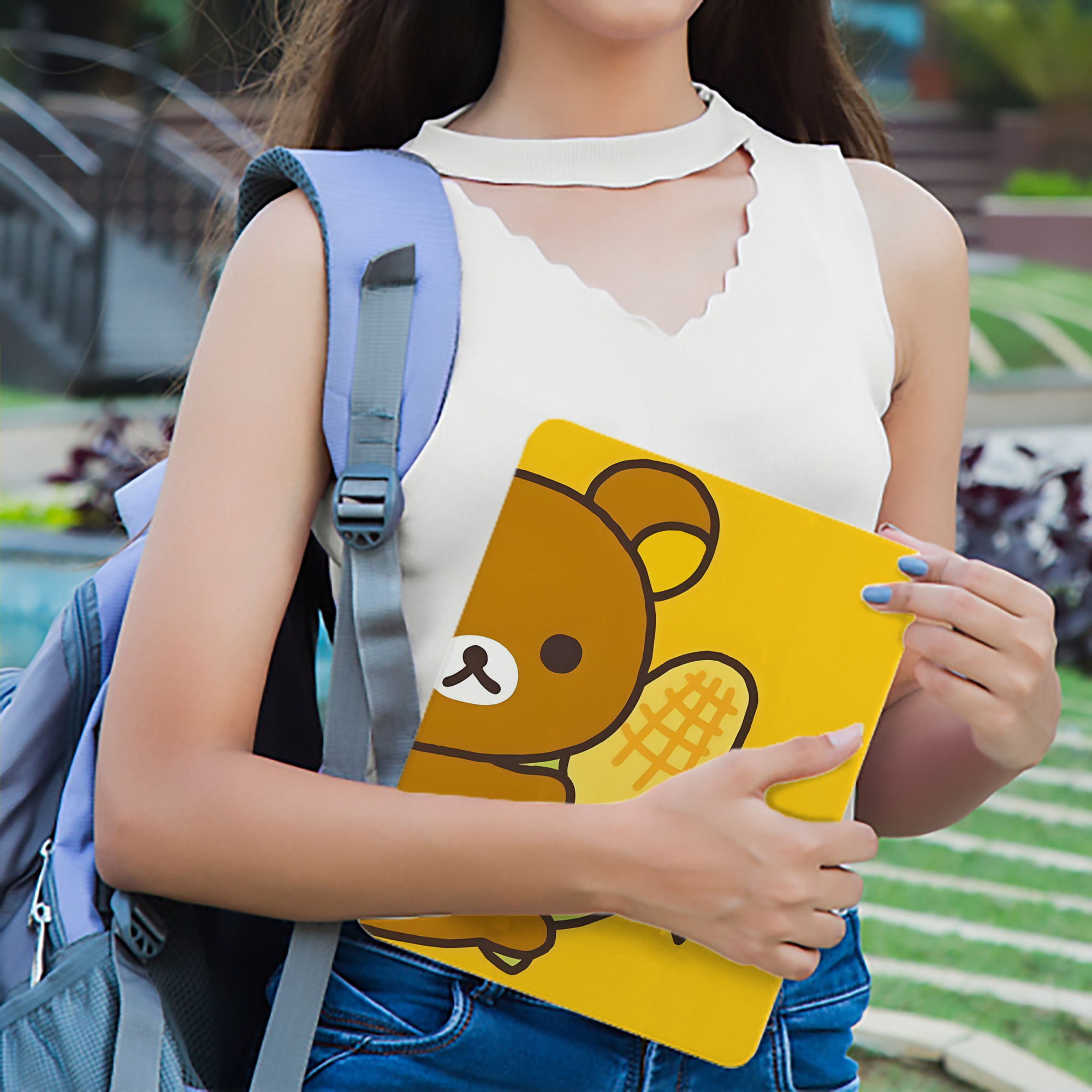 リラックマ リラックマ キイロイトリ Rilakkuma Korilakkuma Kiiroitori IPad ケース ブック型 PUレザー TPU 耐衝撃 軽量 薄型 ペン収納なし 全面保護 IPad 各モデル対応