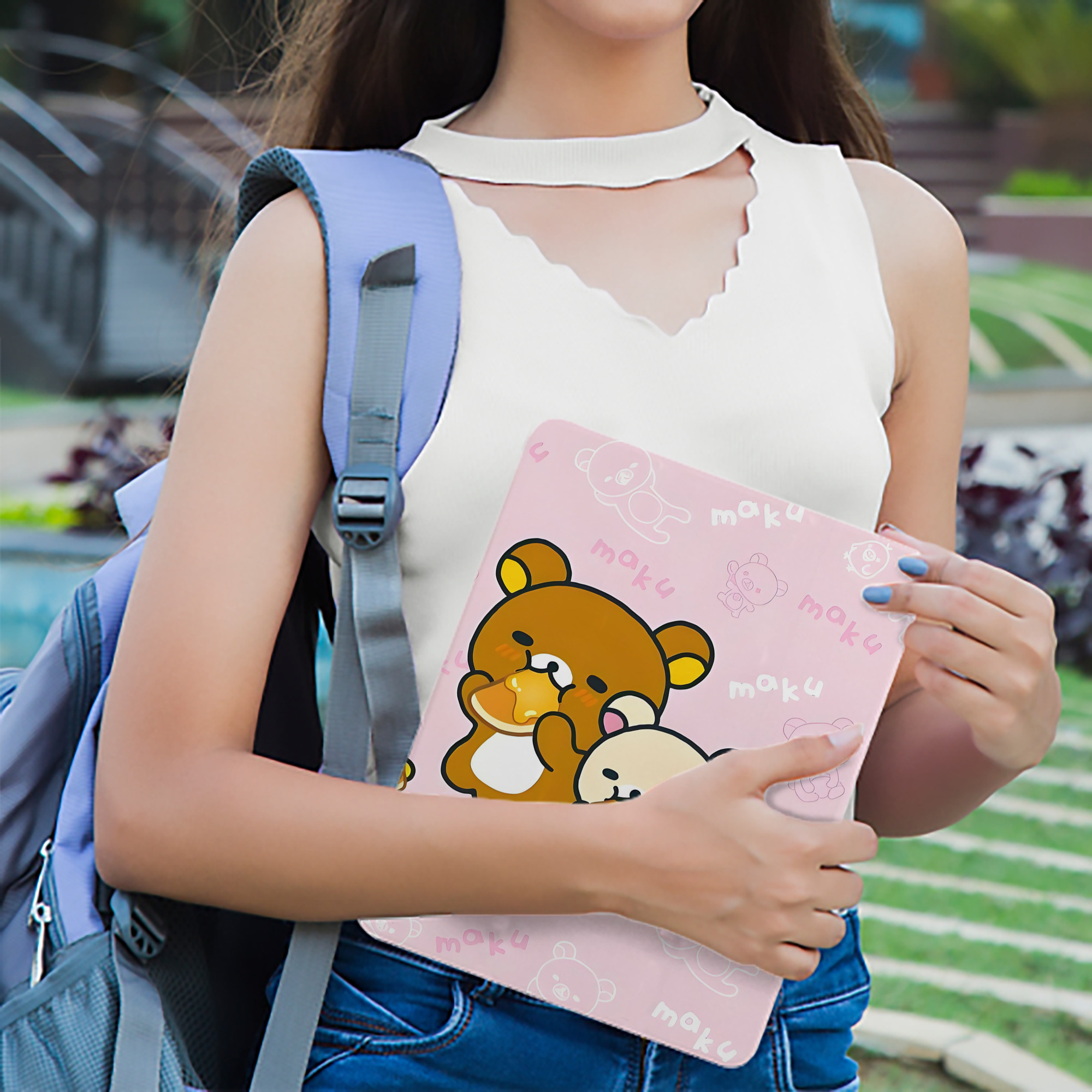 リラックマ リラックマ キイロイトリ Rilakkuma Korilakkuma Kiiroitori IPad ケース ブック型 PUレザー TPU 耐衝撃 軽量 薄型 ペン収納なし 全面保護 IPad 各モデル対応