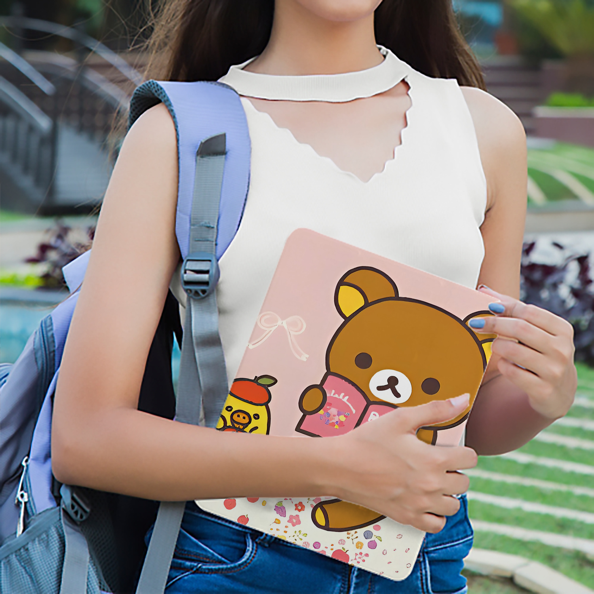 リラックマ リラックマ キイロイトリ Rilakkuma Korilakkuma Kiiroitori IPad ケース ブック型 PUレザー TPU 耐衝撃 軽量 薄型 ペン収納なし 全面保護 IPad 各モデル対応