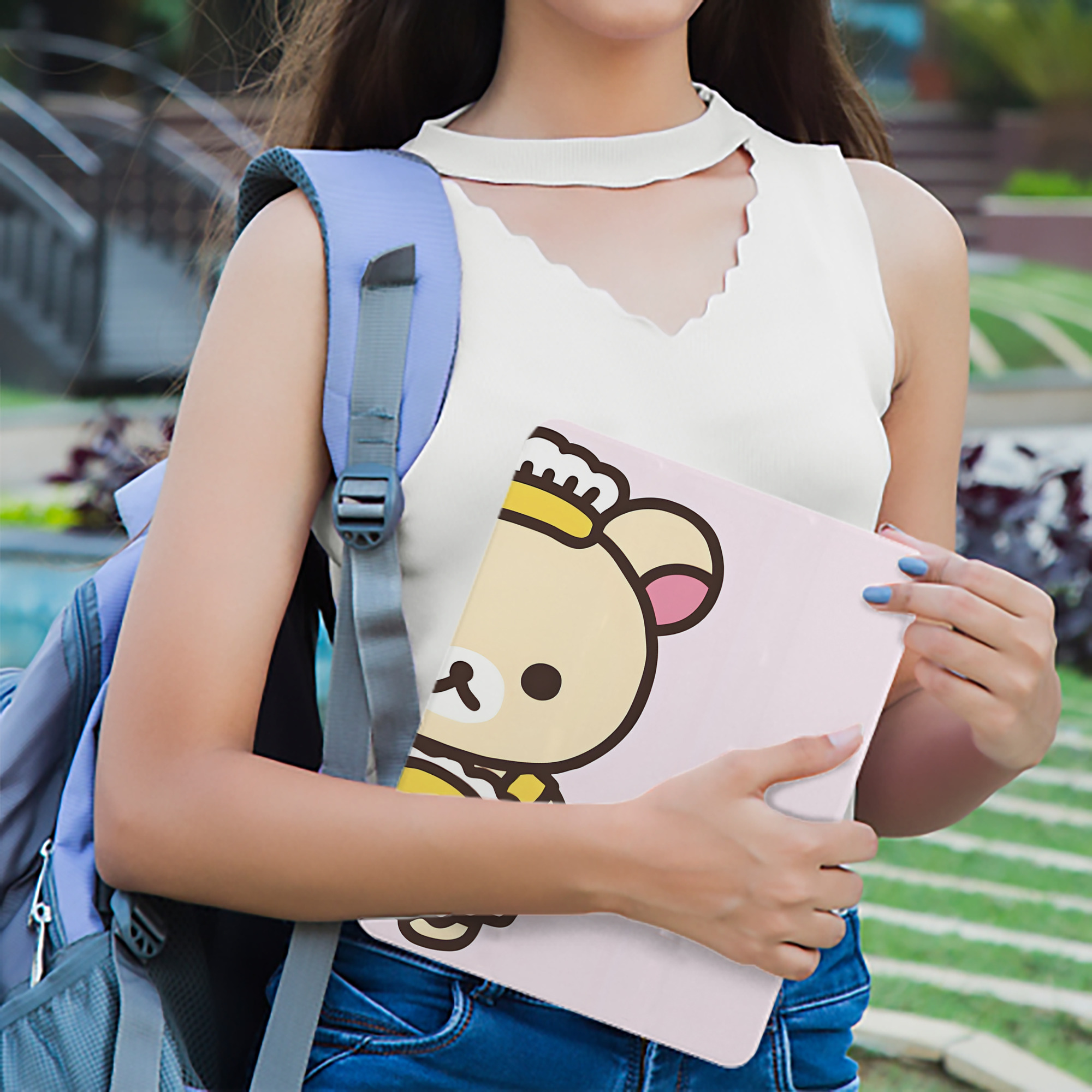 リラックマ リラックマ キイロイトリ Rilakkuma Korilakkuma Kiiroitori IPad ケース ブック型 PUレザー TPU 耐衝撃 軽量 薄型 ペン収納なし 全面保護 IPad 各モデル対応