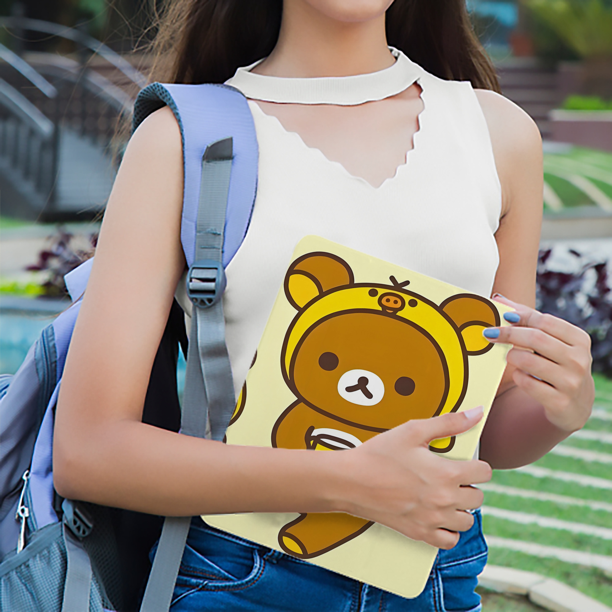 リラックマ リラックマ キイロイトリ Rilakkuma Korilakkuma Kiiroitori IPad ケース ブック型 PUレザー TPU 耐衝撃 軽量 薄型 ペン収納なし 全面保護 IPad 各モデル対応