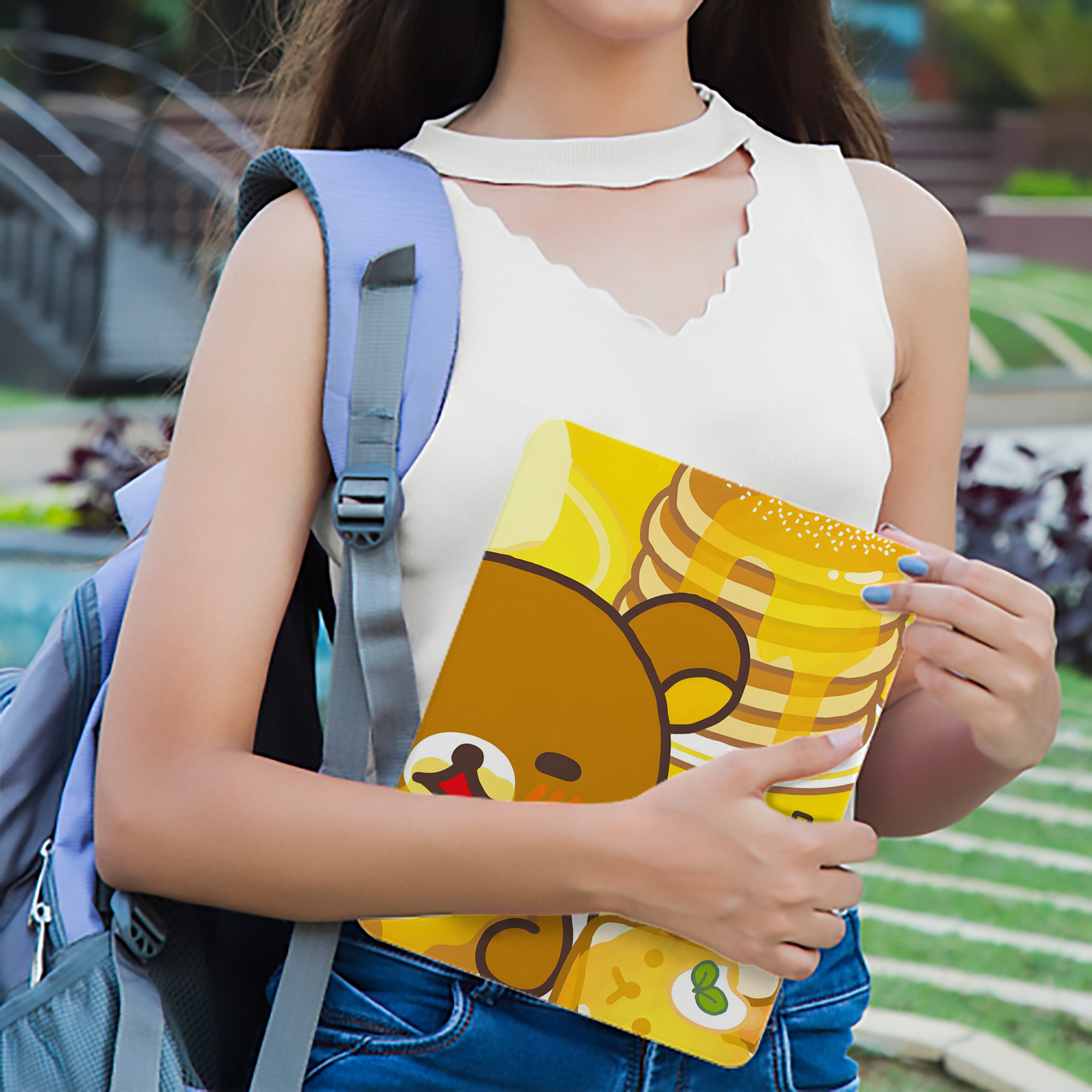 リラックマ リラックマ キイロイトリ Rilakkuma Korilakkuma Kiiroitori IPad ケース ブック型 PUレザー TPU 耐衝撃 軽量 薄型 ペン収納なし 全面保護 IPad 各モデル対応