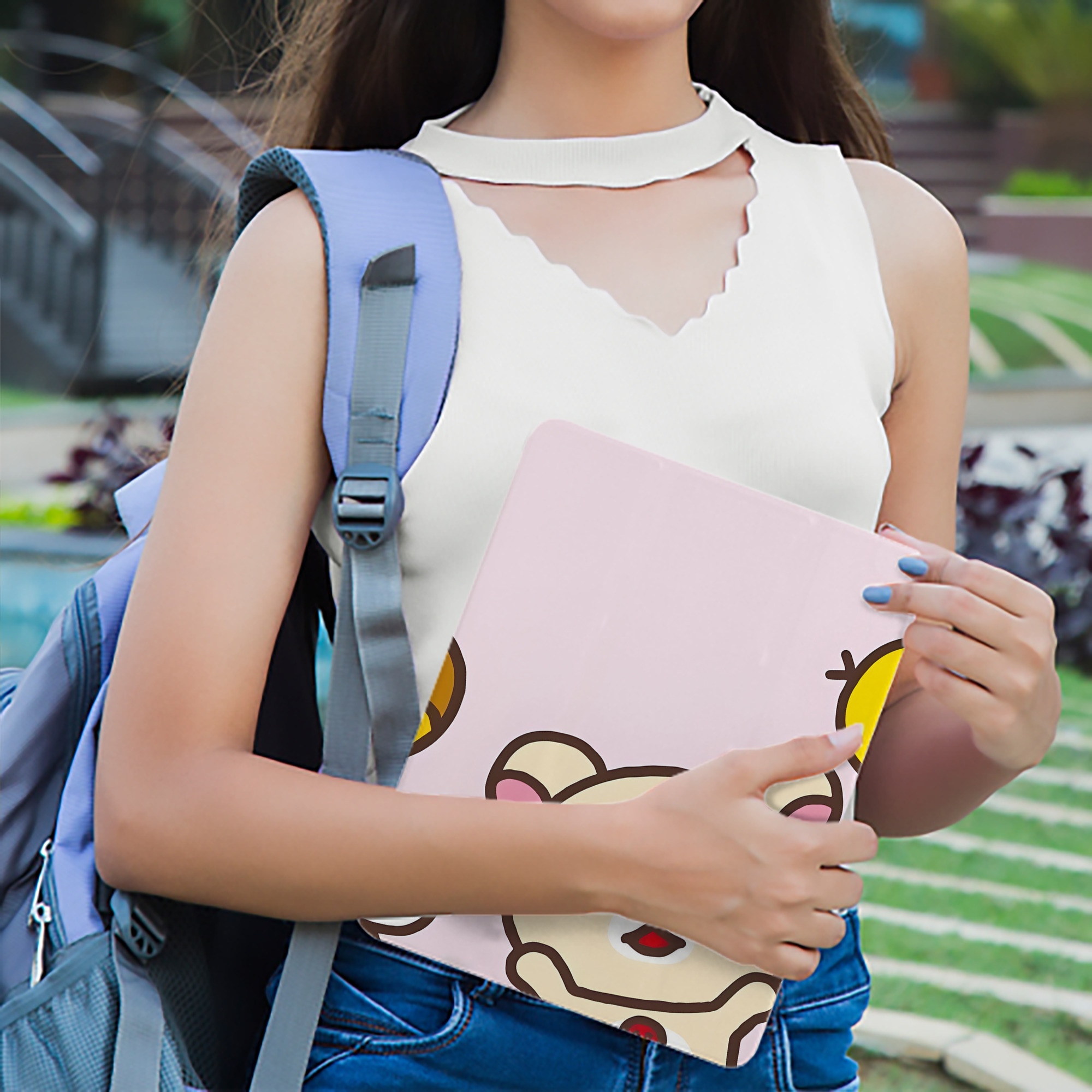 リラックマ リラックマ キイロイトリ Rilakkuma Korilakkuma Kiiroitori IPad ケース ブック型 PUレザー TPU 耐衝撃 軽量 薄型 ペン収納なし 全面保護 IPad 各モデル対応