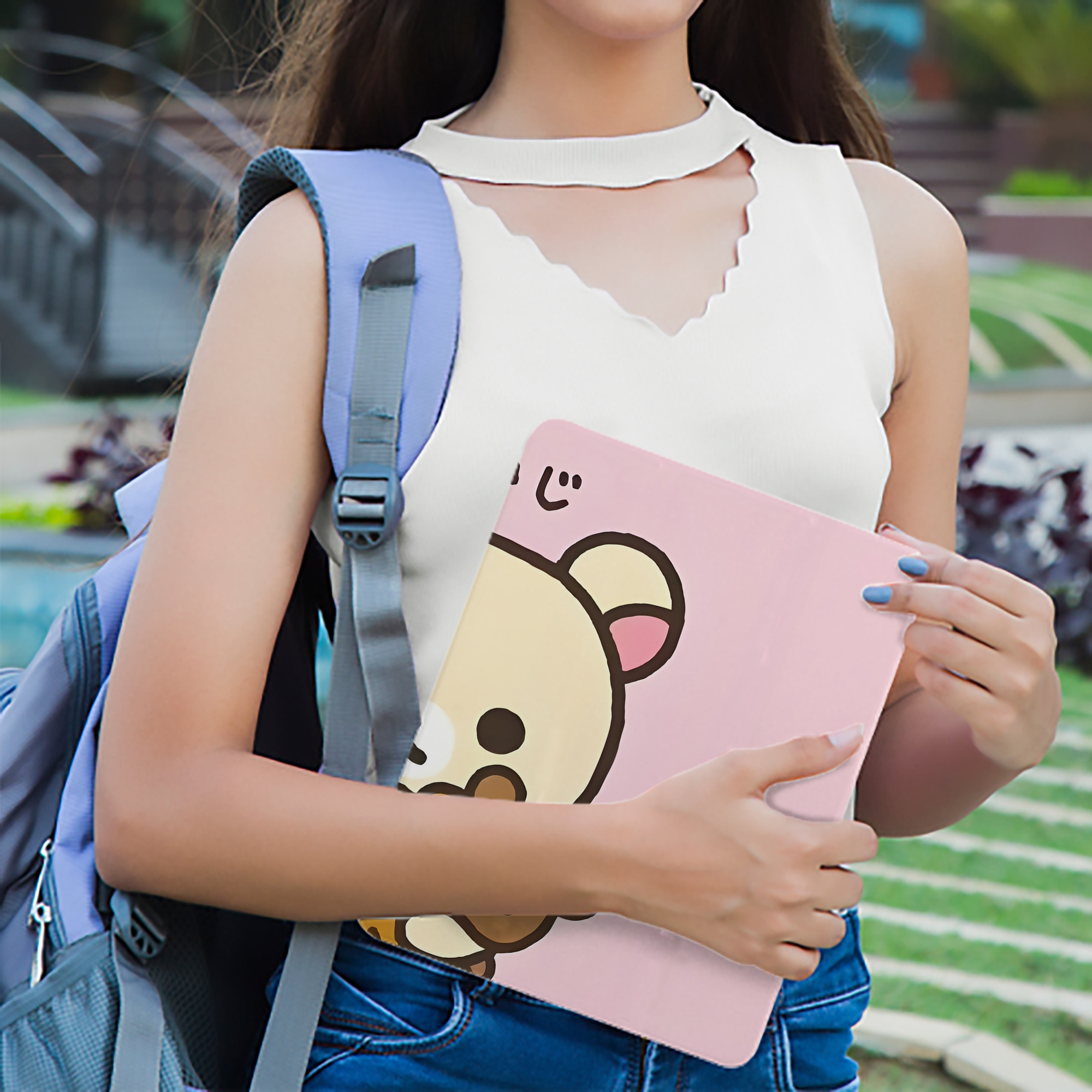 リラックマ リラックマ キイロイトリ Rilakkuma Korilakkuma Kiiroitori IPad ケース ブック型 PUレザー TPU 耐衝撃 軽量 薄型 ペン収納なし 全面保護 IPad 各モデル対応