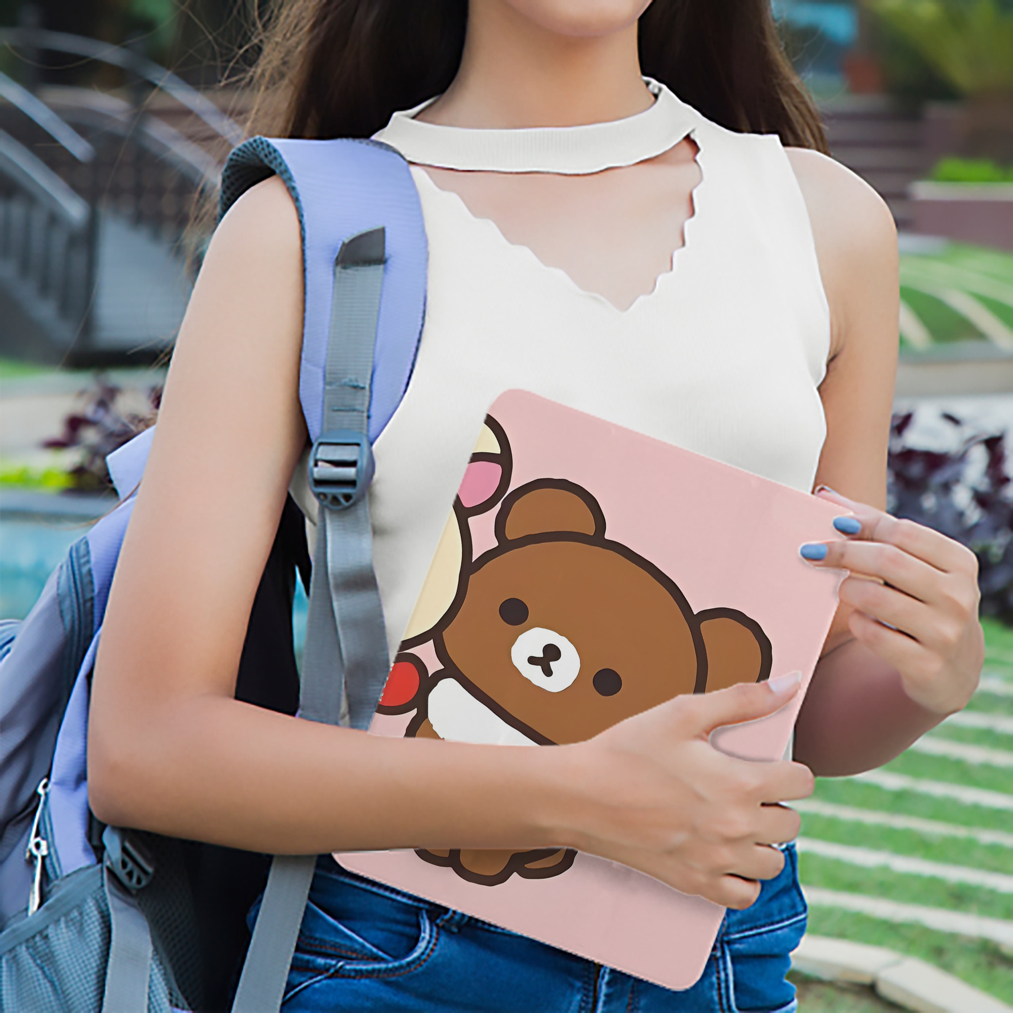 リラックマ リラックマ キイロイトリ Rilakkuma Korilakkuma Kiiroitori IPad ケース ブック型 PUレザー TPU 耐衝撃 軽量 薄型 ペン収納なし 全面保護 IPad 各モデル対応