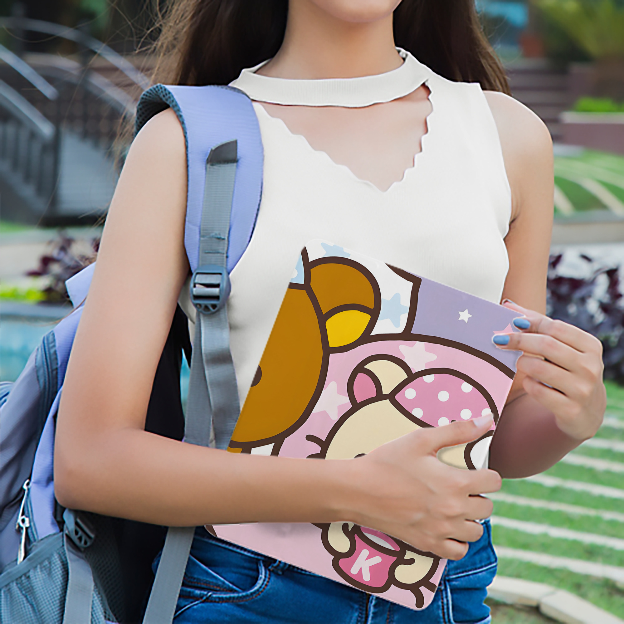 リラックマ リラックマ キイロイトリ Rilakkuma Korilakkuma Kiiroitori IPad ケース ブック型 PUレザー TPU 耐衝撃 軽量 薄型 ペン収納なし 全面保護 IPad 各モデル対応
