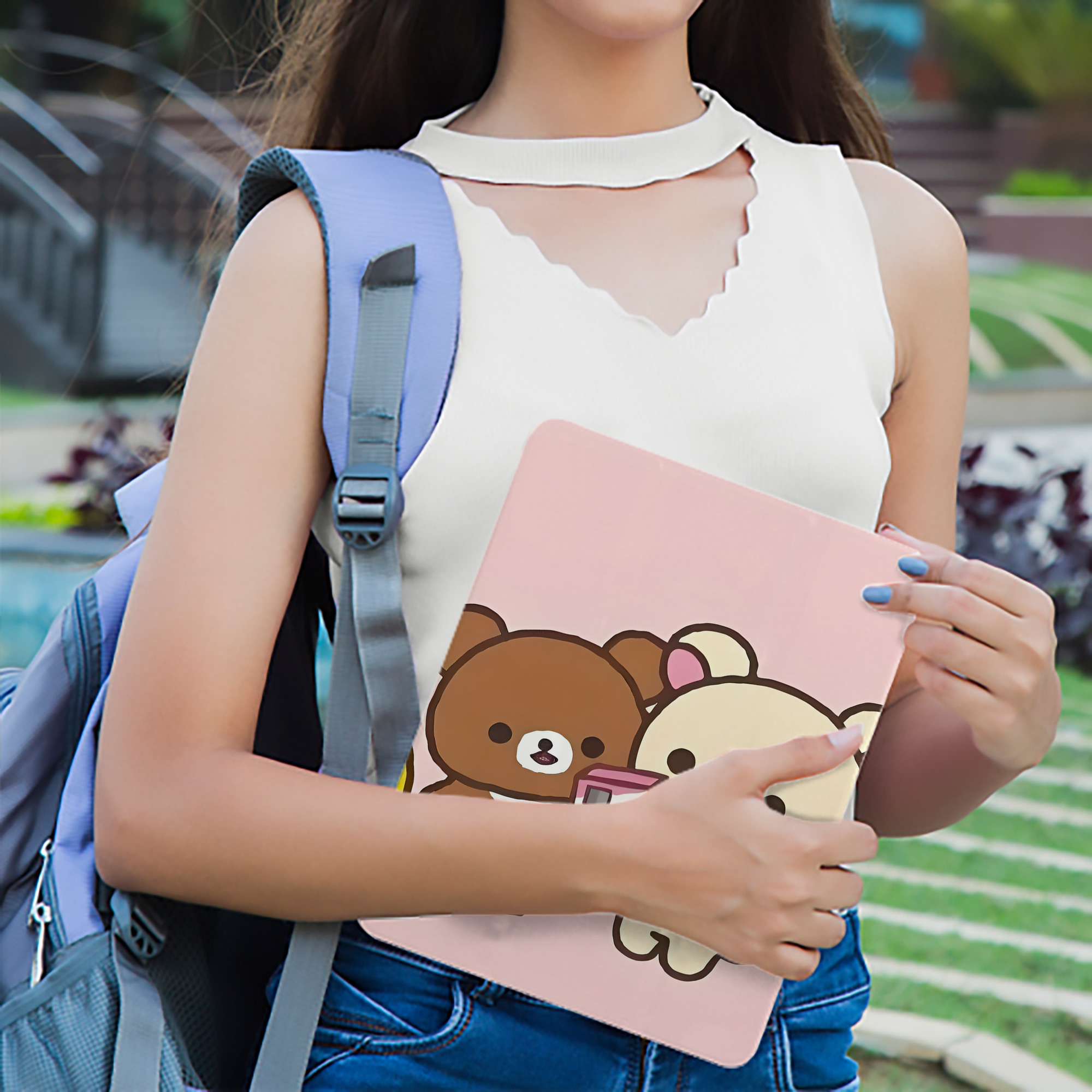 リラックマ リラックマ キイロイトリ Rilakkuma Korilakkuma Kiiroitori IPad ケース ブック型 PUレザー TPU 耐衝撃 軽量 薄型 ペン収納なし 全面保護 IPad 各モデル対応