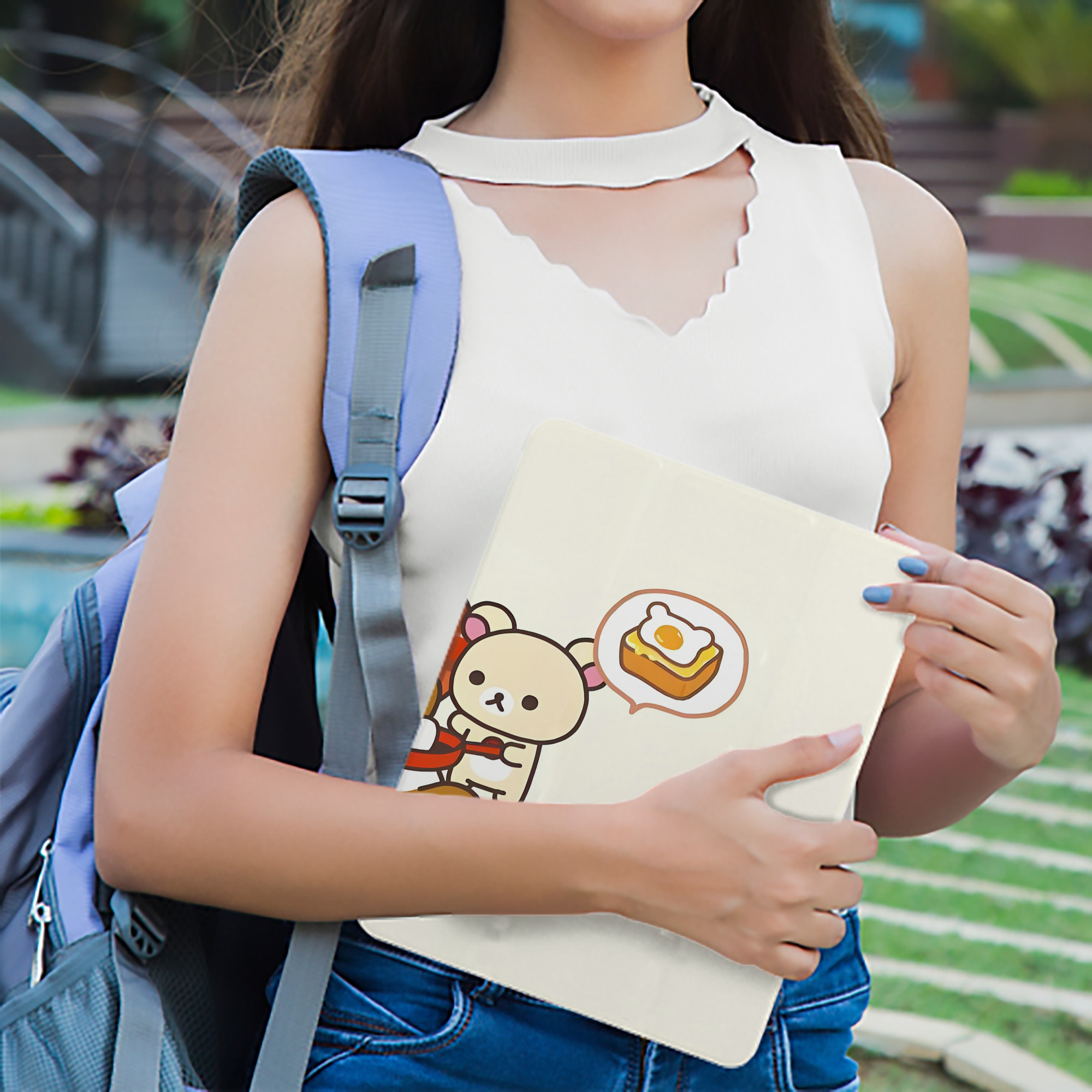 リラックマ リラックマ キイロイトリ Rilakkuma Korilakkuma Kiiroitori IPad ケース ブック型 PUレザー TPU 耐衝撃 軽量 薄型 ペン収納なし 全面保護 IPad 各モデル対応