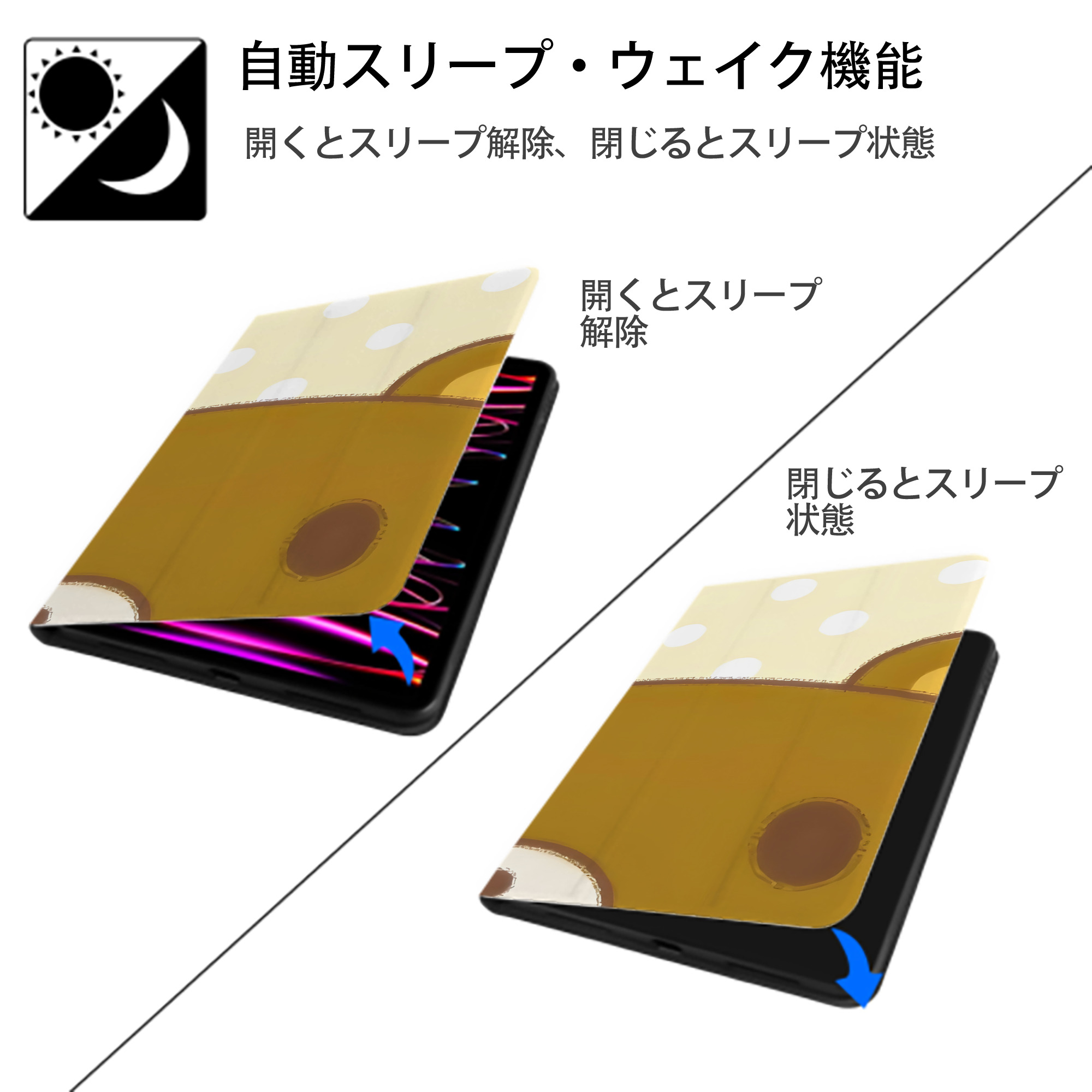 リラックマ リラックマ キイロイトリ Rilakkuma Korilakkuma Kiiroitori IPad ケース ブック型 PUレザー TPU 耐衝撃 軽量 薄型 ペン収納なし 全面保護 IPad 各モデル対応