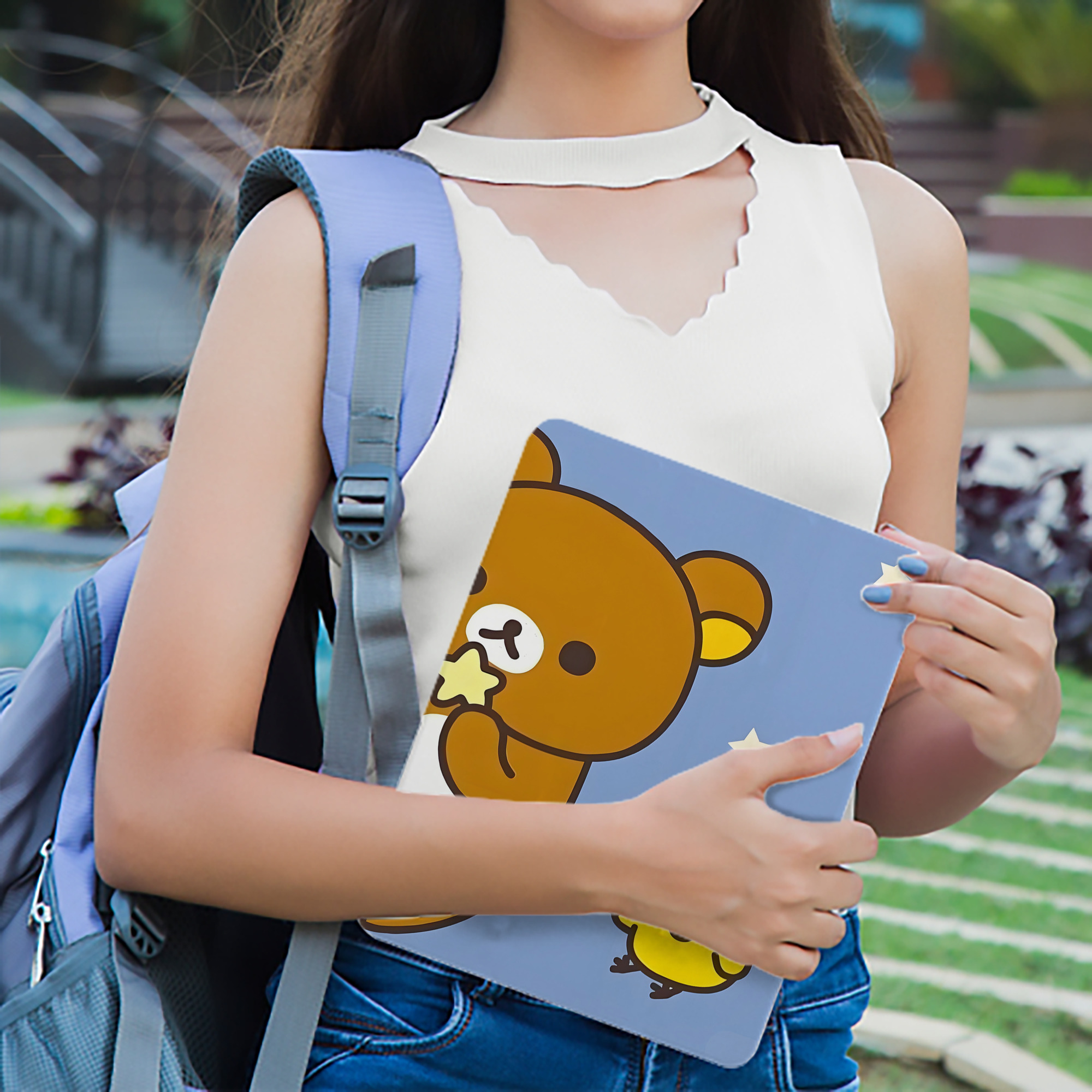 リラックマ リラックマ キイロイトリ Rilakkuma Korilakkuma Kiiroitori IPad ケース ブック型 PUレザー TPU 耐衝撃 軽量 薄型 ペン収納なし 全面保護 IPad 各モデル対応
