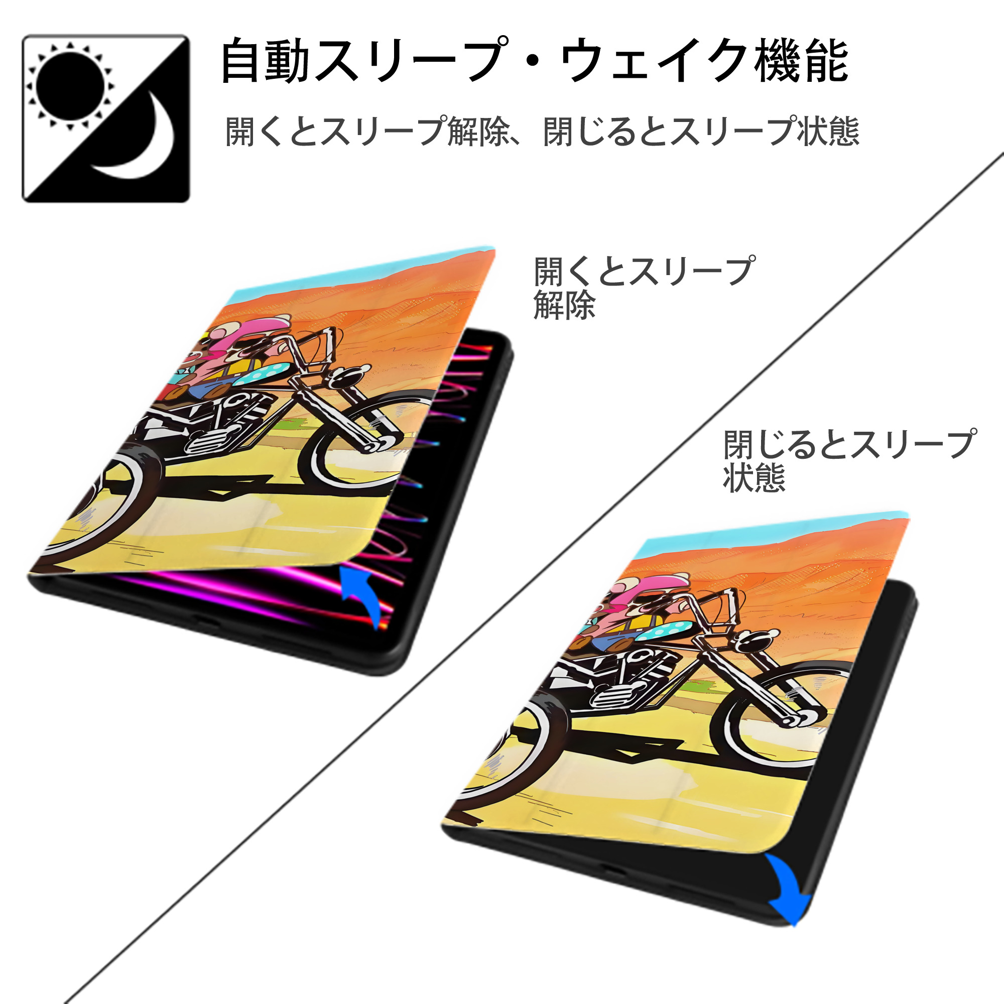 リラックマ リラックマ キイロイトリ Rilakkuma Korilakkuma Kiiroitori IPad ケース ブック型 PUレザー TPU 耐衝撃 軽量 薄型 ペン収納なし 全面保護 IPad 各モデル対応
