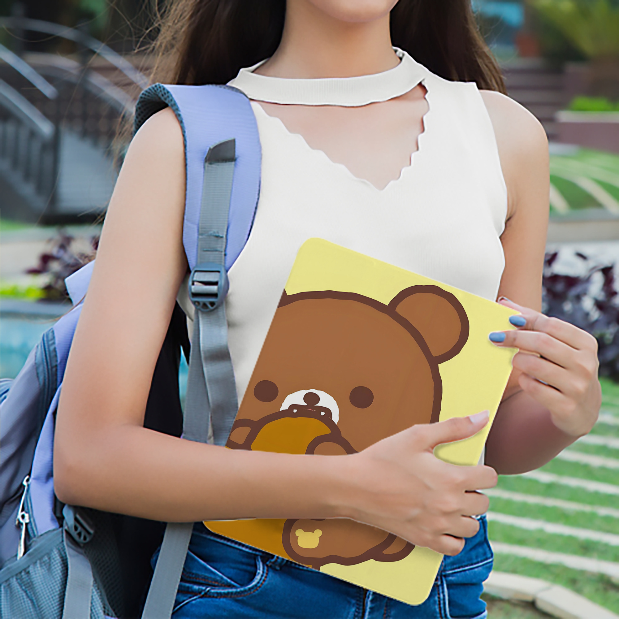 リラックマ リラックマ キイロイトリ Rilakkuma Korilakkuma Kiiroitori IPad ケース ブック型 PUレザー TPU 耐衝撃 軽量 薄型 ペン収納なし 全面保護 IPad 各モデル対応