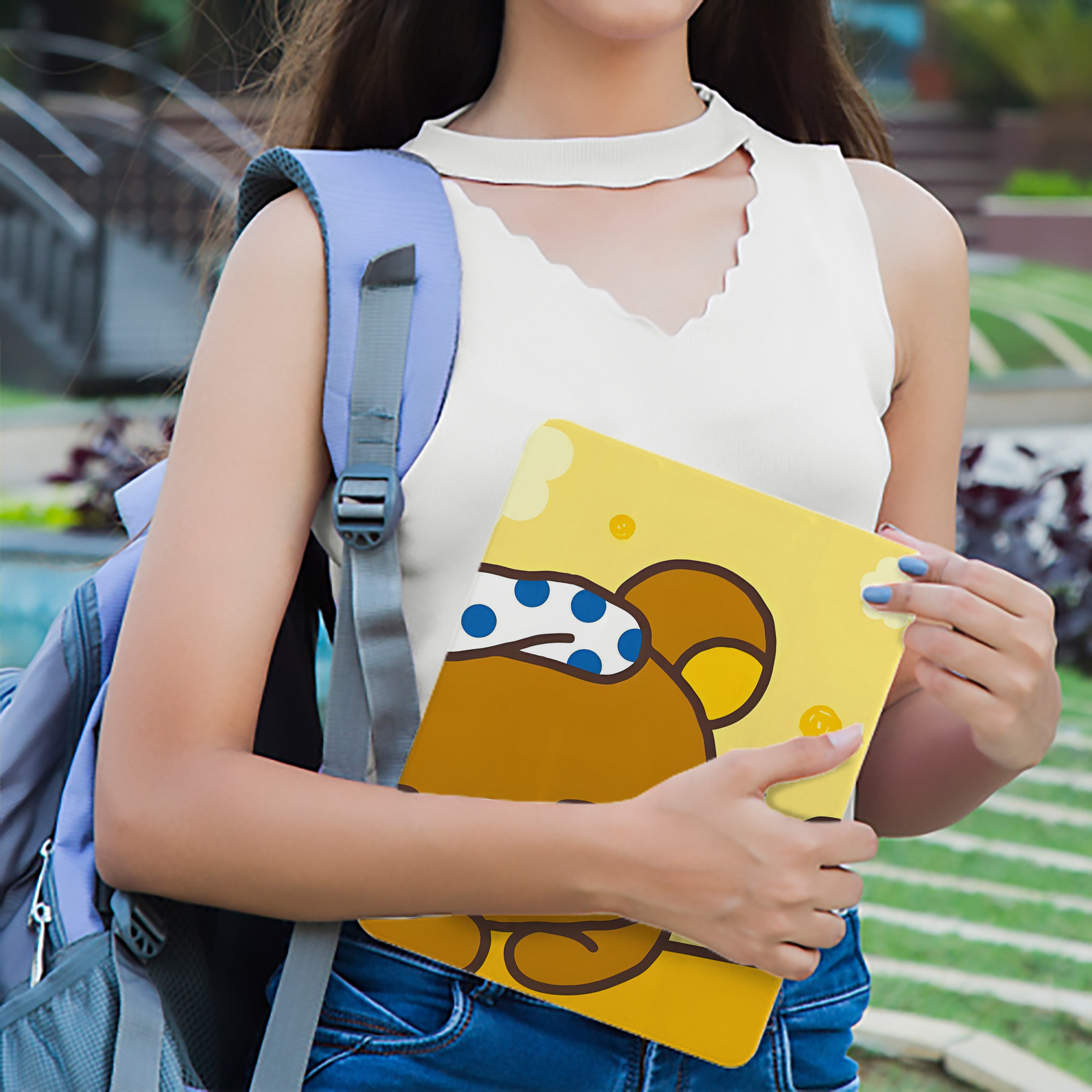 リラックマ リラックマ キイロイトリ Rilakkuma Korilakkuma Kiiroitori IPad ケース ブック型 PUレザー TPU 耐衝撃 軽量 薄型 ペン収納なし 全面保護 IPad 各モデル対応