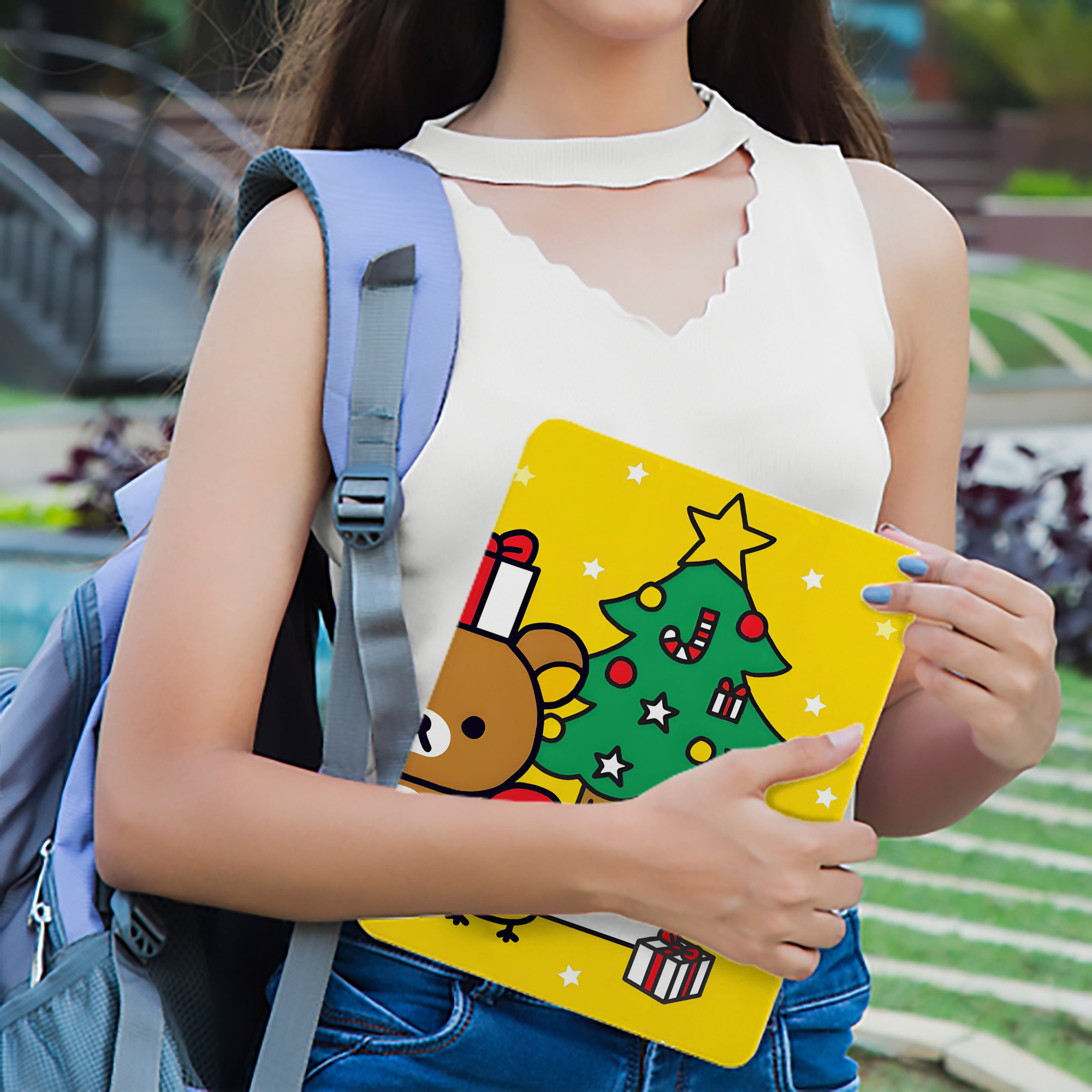リラックマ リラックマ キイロイトリ Rilakkuma Korilakkuma Kiiroitori IPad ケース ブック型 PUレザー TPU 耐衝撃 軽量 薄型 ペン収納なし 全面保護 IPad 各モデル対応
