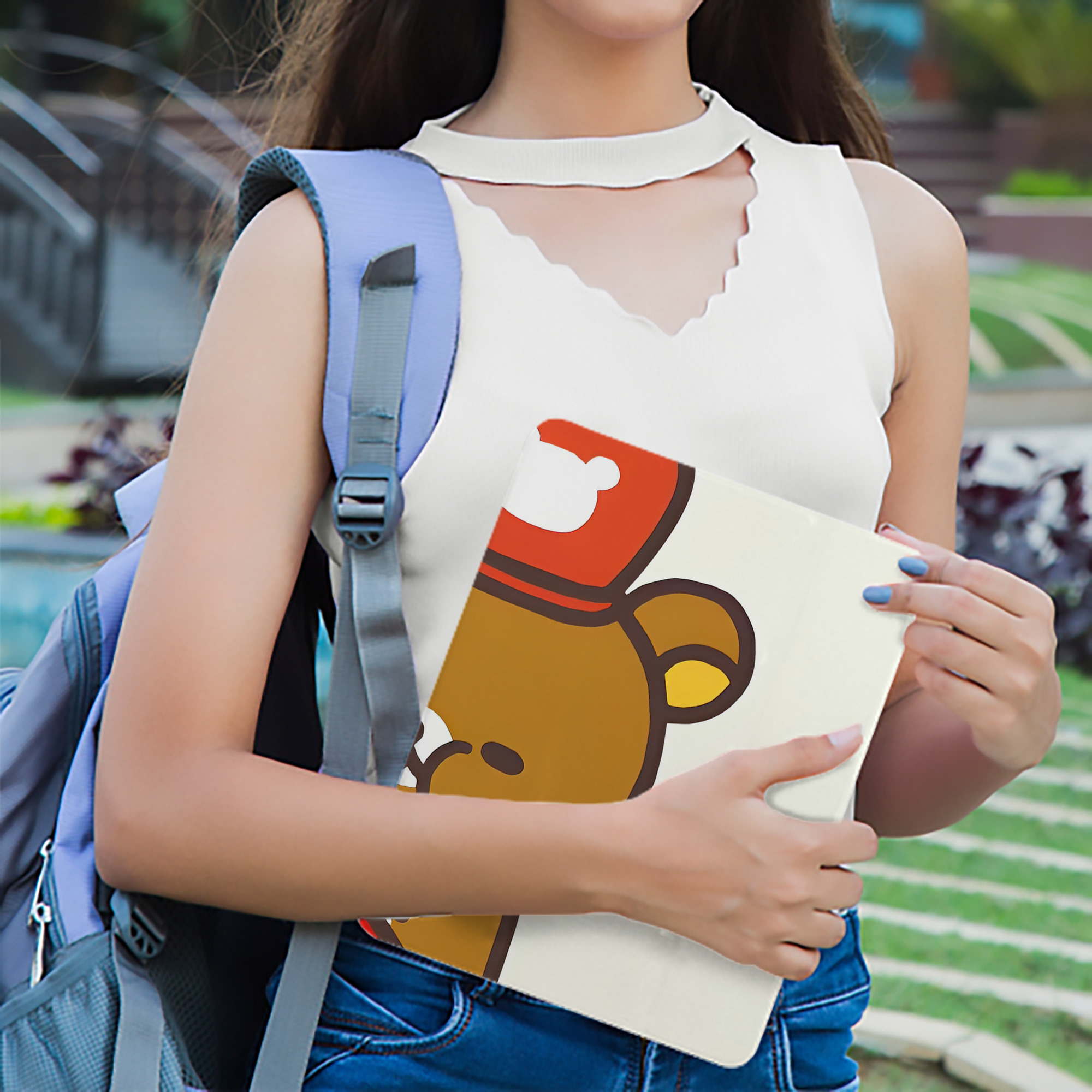 リラックマ リラックマ キイロイトリ Rilakkuma Korilakkuma Kiiroitori IPadケース ペンホルダー付き ブックスタイルデザイン