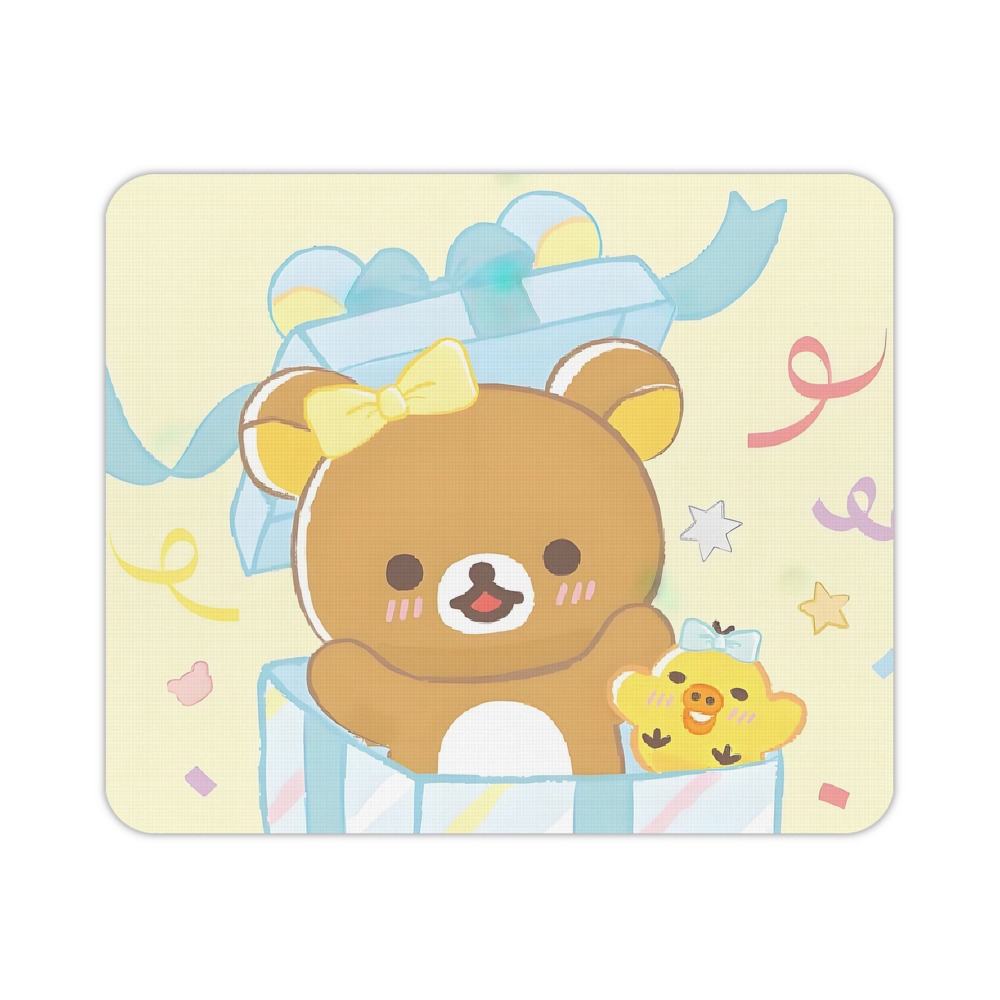 （画像用） リラックマ リラックマ キイロイトリ Rilakkuma Korilakkuma Kiiroitori マウスパッド ステッチ加工 ラバー素材 防水 滑り止め 超薄型 ゲーミング/オフィス対応