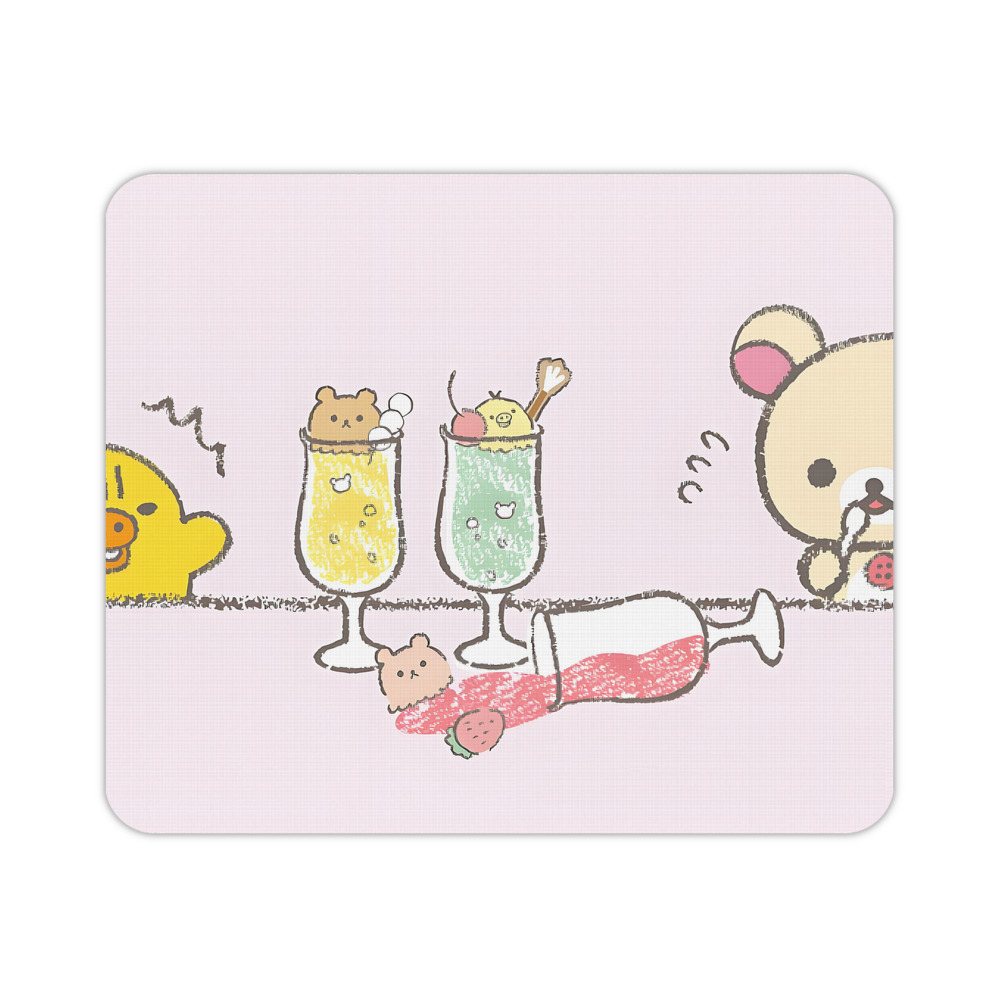 （画像用） リラックマ リラックマ キイロイトリ Rilakkuma Korilakkuma Kiiroitori マウスパッド ステッチ加工 ラバー素材 防水 滑り止め 超薄型 ゲーミング/オフィス対応