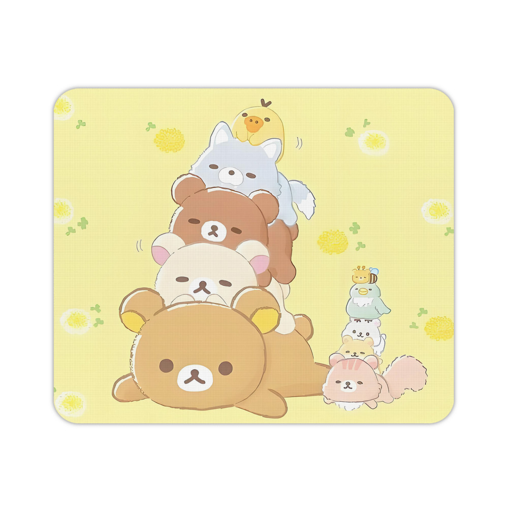 （画像用） リラックマ リラックマ キイロイトリ Rilakkuma Korilakkuma Kiiroitori マウスパッド ステッチ加工 ラバー素材 防水 滑り止め 超薄型 ゲーミング/オフィス対応