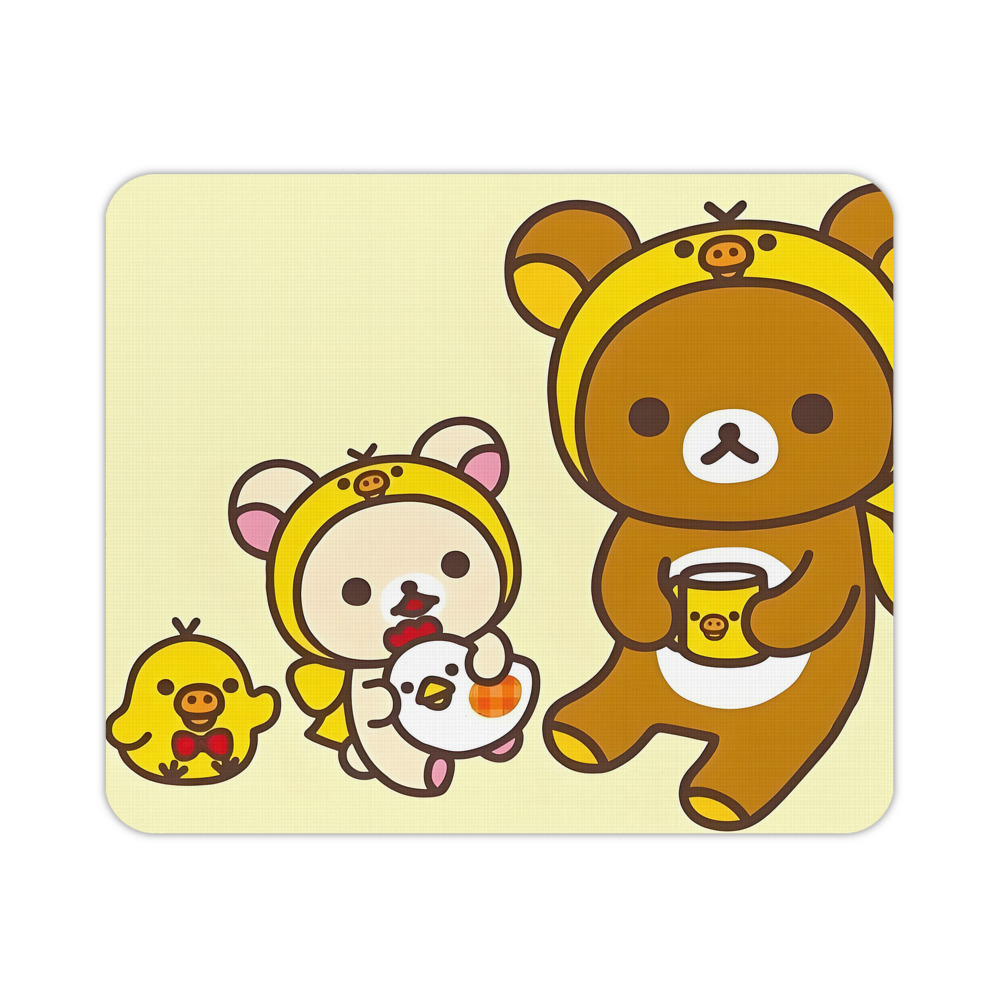 （画像用） リラックマ リラックマ キイロイトリ Rilakkuma Korilakkuma Kiiroitori マウスパッド ステッチ加工 ラバー素材 防水 滑り止め 超薄型 ゲーミング/オフィス対応