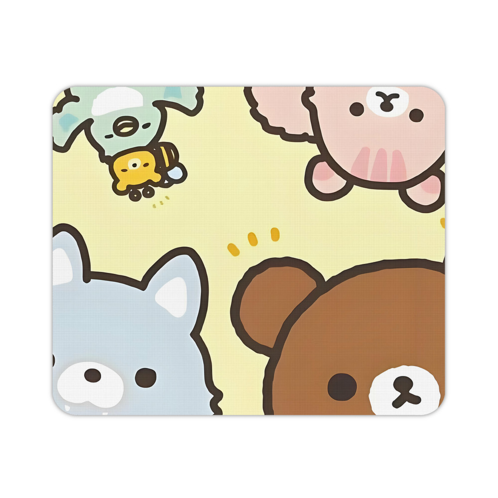 （画像用） リラックマ リラックマ キイロイトリ Rilakkuma Korilakkuma Kiiroitori マウスパッド ステッチ加工 ラバー素材 防水 滑り止め 超薄型 ゲーミング/オフィス対応