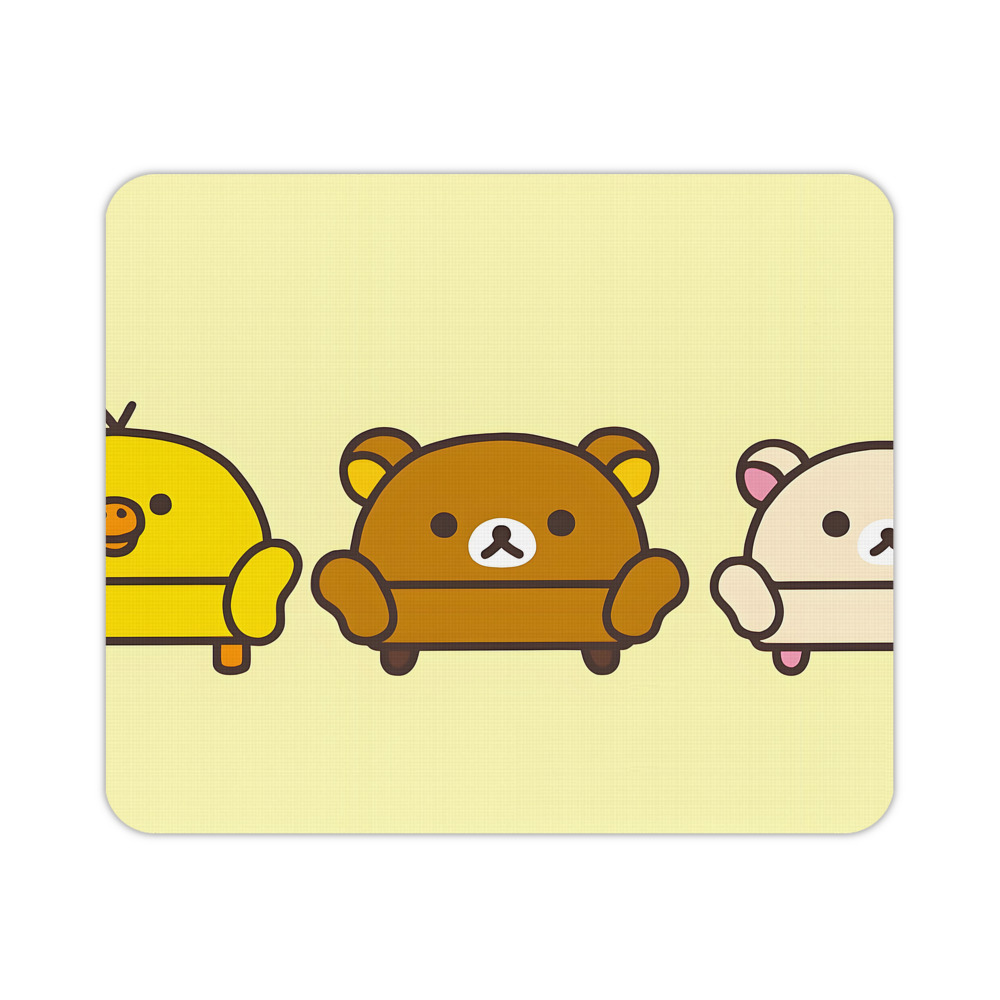 （画像用） リラックマ リラックマ キイロイトリ Rilakkuma Korilakkuma Kiiroitori マウスパッド ステッチ加工 ラバー素材 防水 滑り止め 超薄型 ゲーミング/オフィス対応