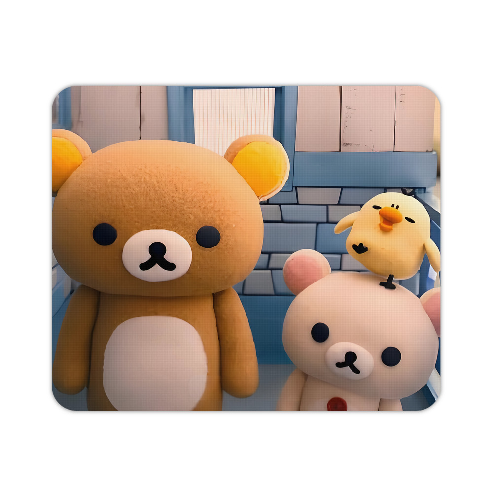 （画像用） リラックマ リラックマ キイロイトリ Rilakkuma Korilakkuma Kiiroitori マウスパッド ステッチ加工 ラバー素材 防水 滑り止め 超薄型 ゲーミング/オフィス対応