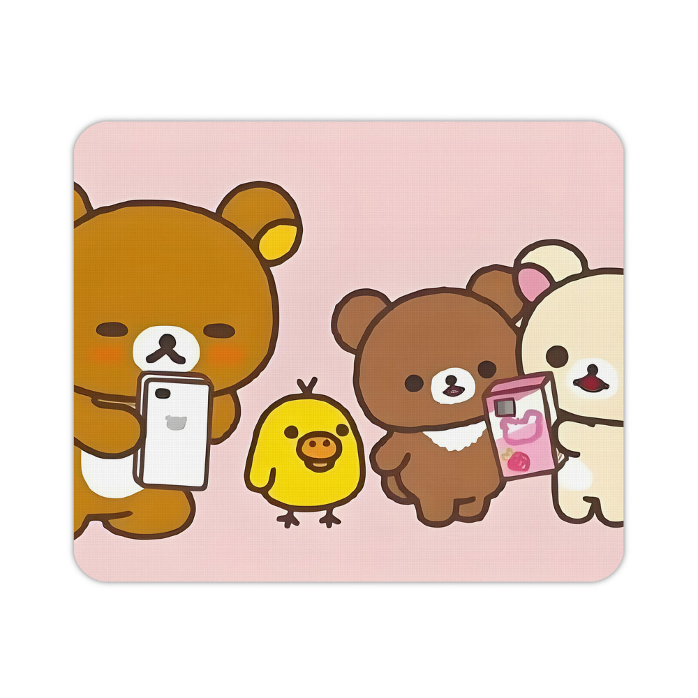 （画像用） リラックマ リラックマ キイロイトリ Rilakkuma Korilakkuma Kiiroitori マウスパッド ステッチ加工 ラバー素材 防水 滑り止め 超薄型 ゲーミング/オフィス対応