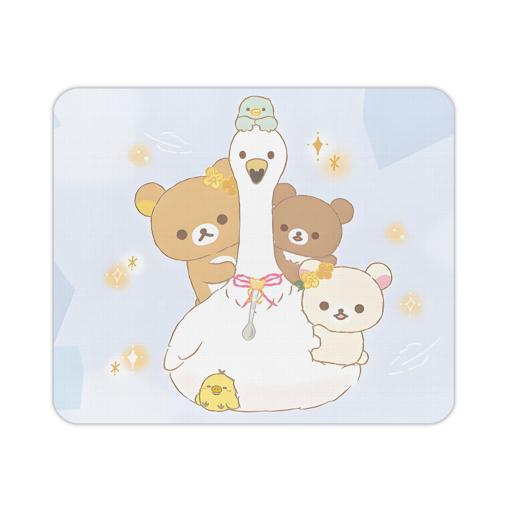 （画像用） リラックマ リラックマ キイロイトリ Rilakkuma Korilakkuma Kiiroitori マウスパッド ステッチ加工 ラバー素材 防水 滑り止め 超薄型 ゲーミング/オフィス対応