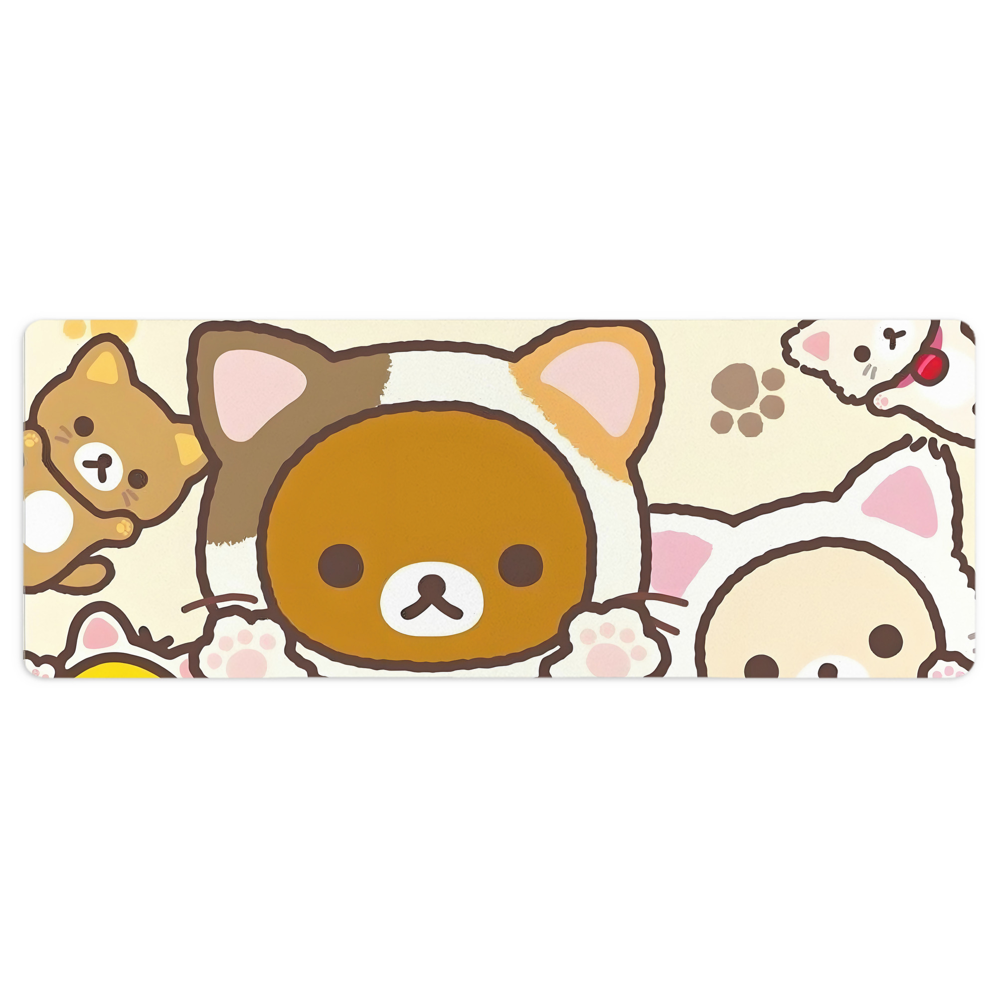 （画像用） リラックマ リラックマ キイロイトリ Rilakkuma Korilakkuma Kiiroitori ステッチ加工 大判デスクマット／滑り止めマウスパッド