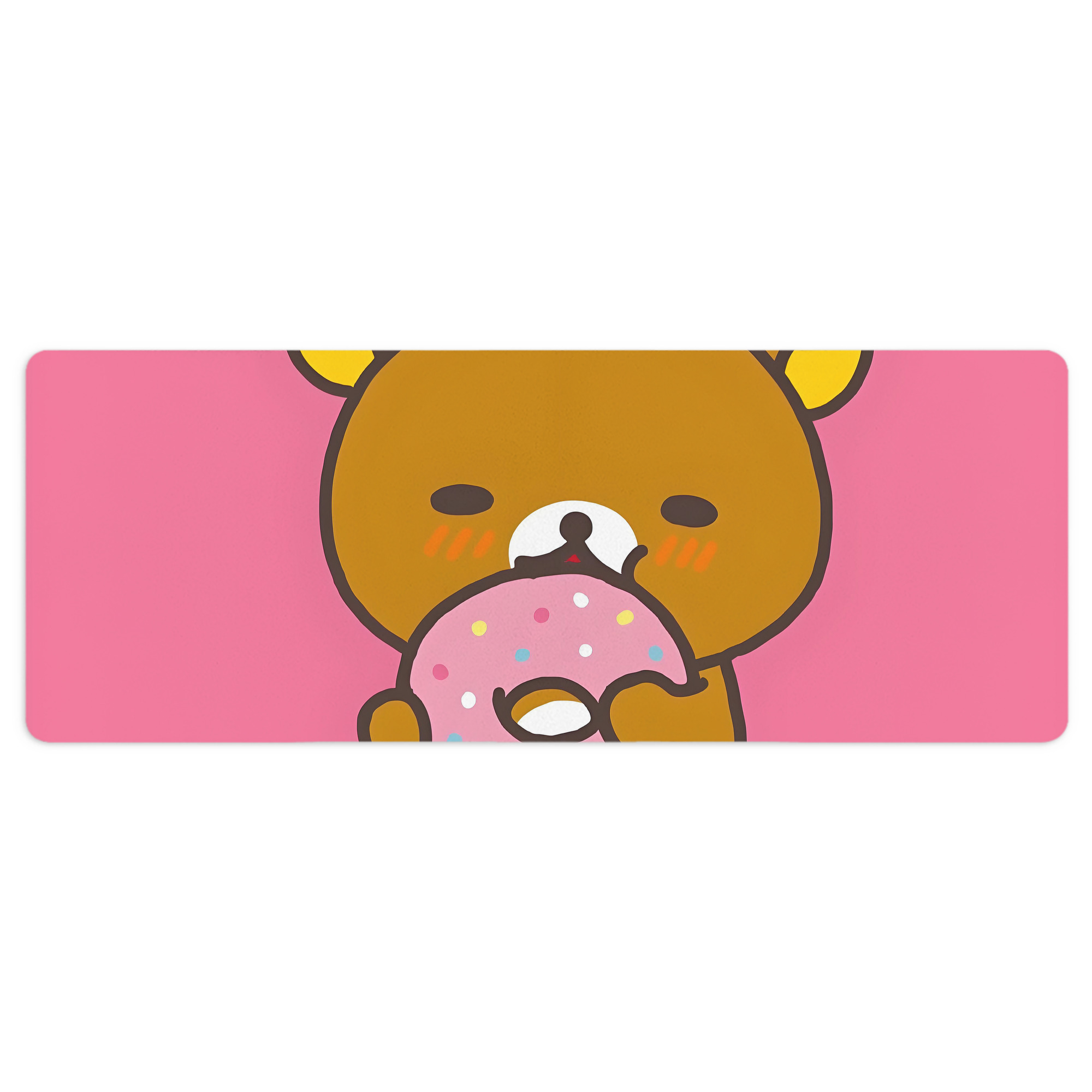 （画像用） リラックマ リラックマ キイロイトリ Rilakkuma Korilakkuma Kiiroitori ステッチ加工 大判デスクマット／滑り止めマウスパッド