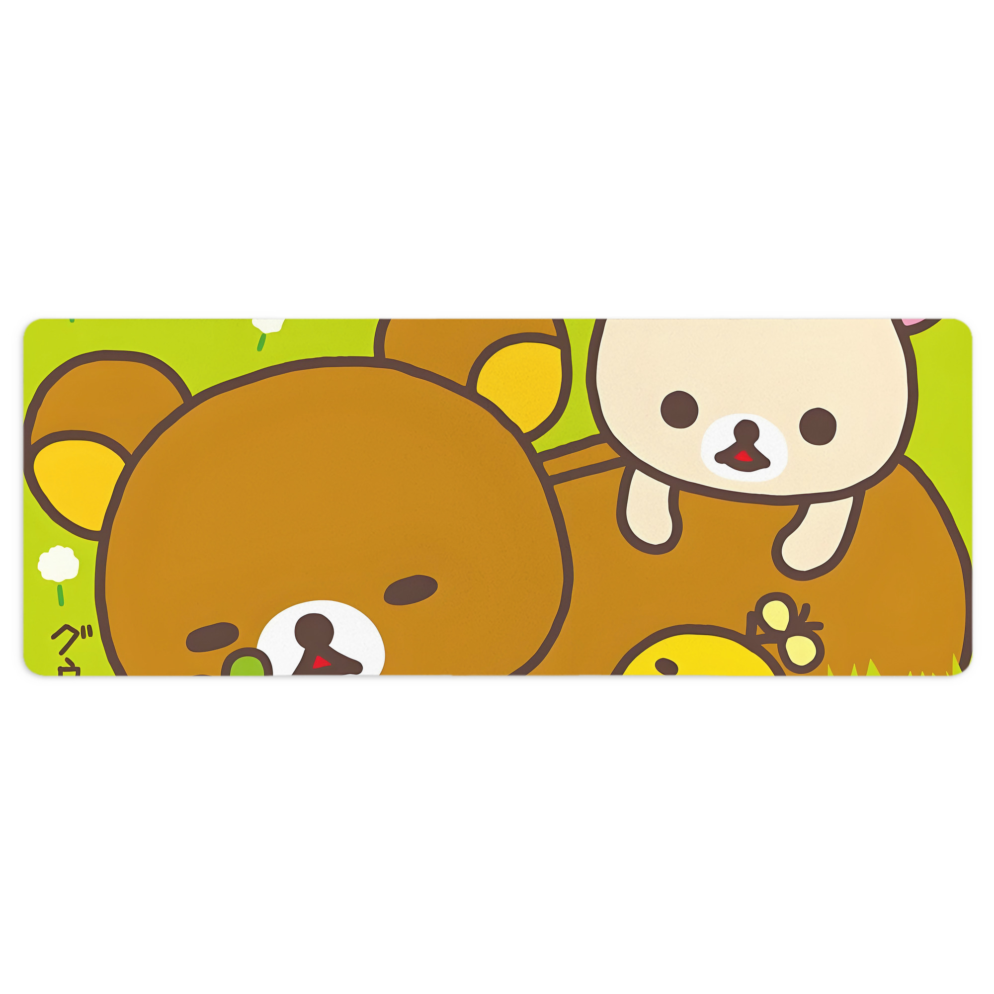 （画像用） リラックマ リラックマ キイロイトリ Rilakkuma Korilakkuma Kiiroitori ステッチ加工 大判デスクマット／滑り止めマウスパッド