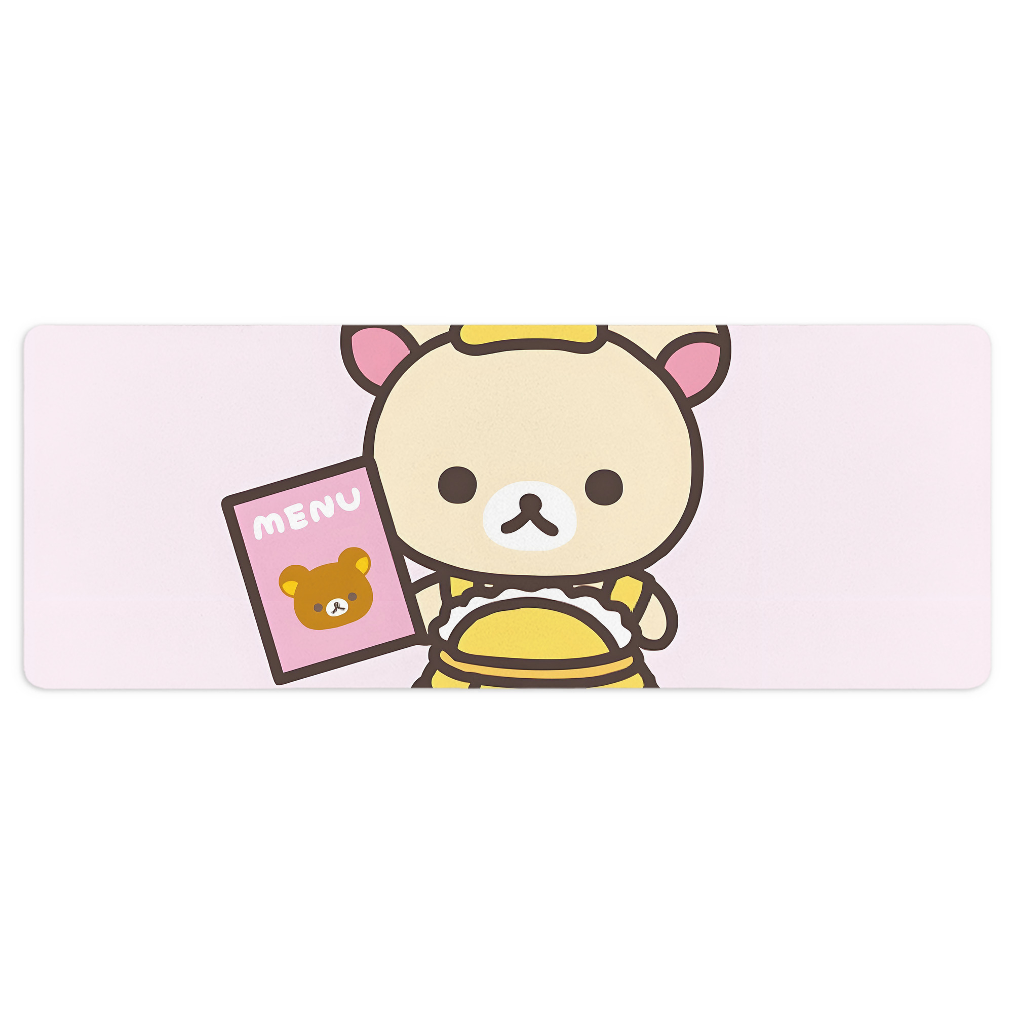 （画像用） リラックマ リラックマ キイロイトリ Rilakkuma Korilakkuma Kiiroitori ステッチ加工 大判デスクマット／滑り止めマウスパッド