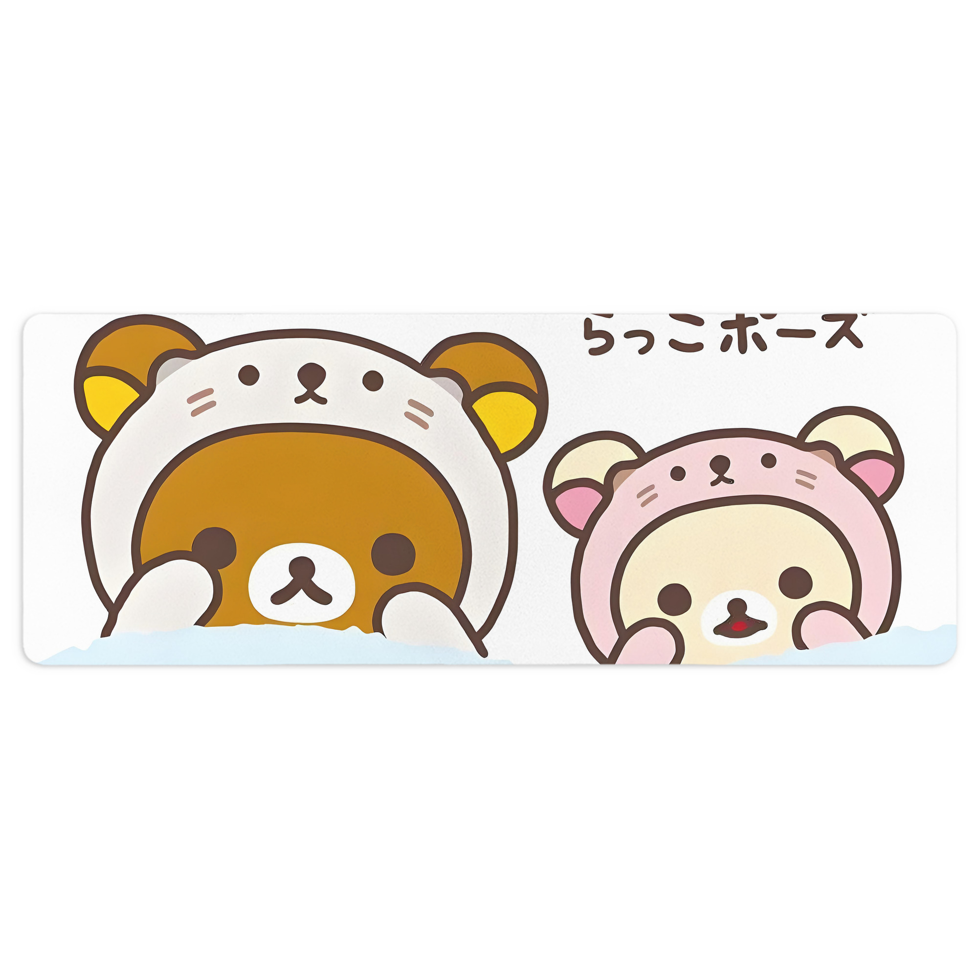 （画像用） リラックマ リラックマ キイロイトリ Rilakkuma Korilakkuma Kiiroitori ステッチ加工 大判デスクマット／滑り止めマウスパッド
