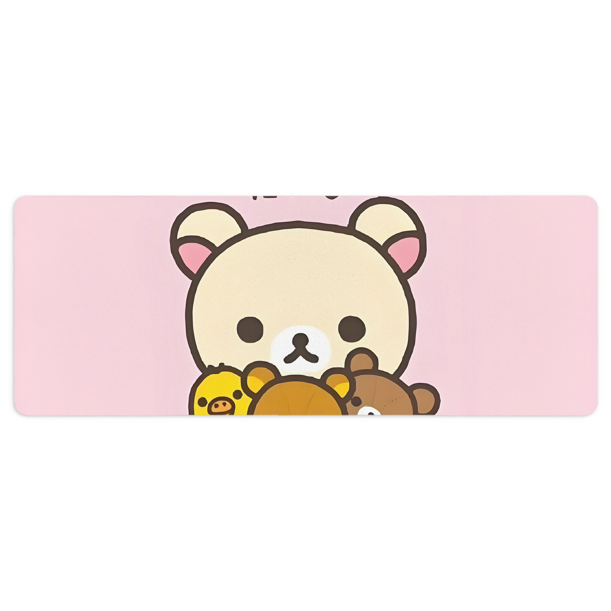 （画像用） リラックマ リラックマ キイロイトリ Rilakkuma Korilakkuma Kiiroitori ステッチ加工 大判デスクマット／滑り止めマウスパッド