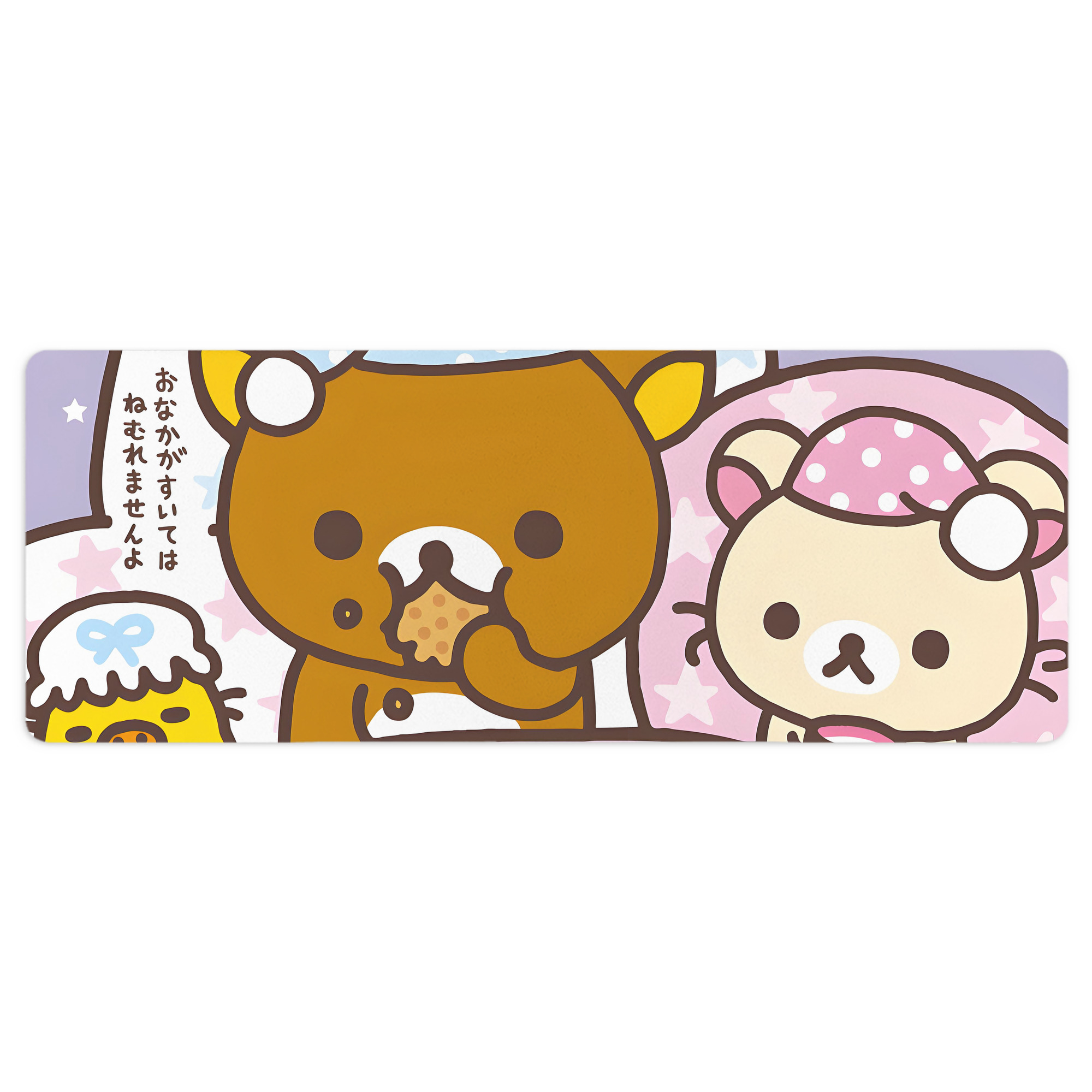 （画像用） リラックマ リラックマ キイロイトリ Rilakkuma Korilakkuma Kiiroitori ステッチ加工 大判デスクマット／滑り止めマウスパッド