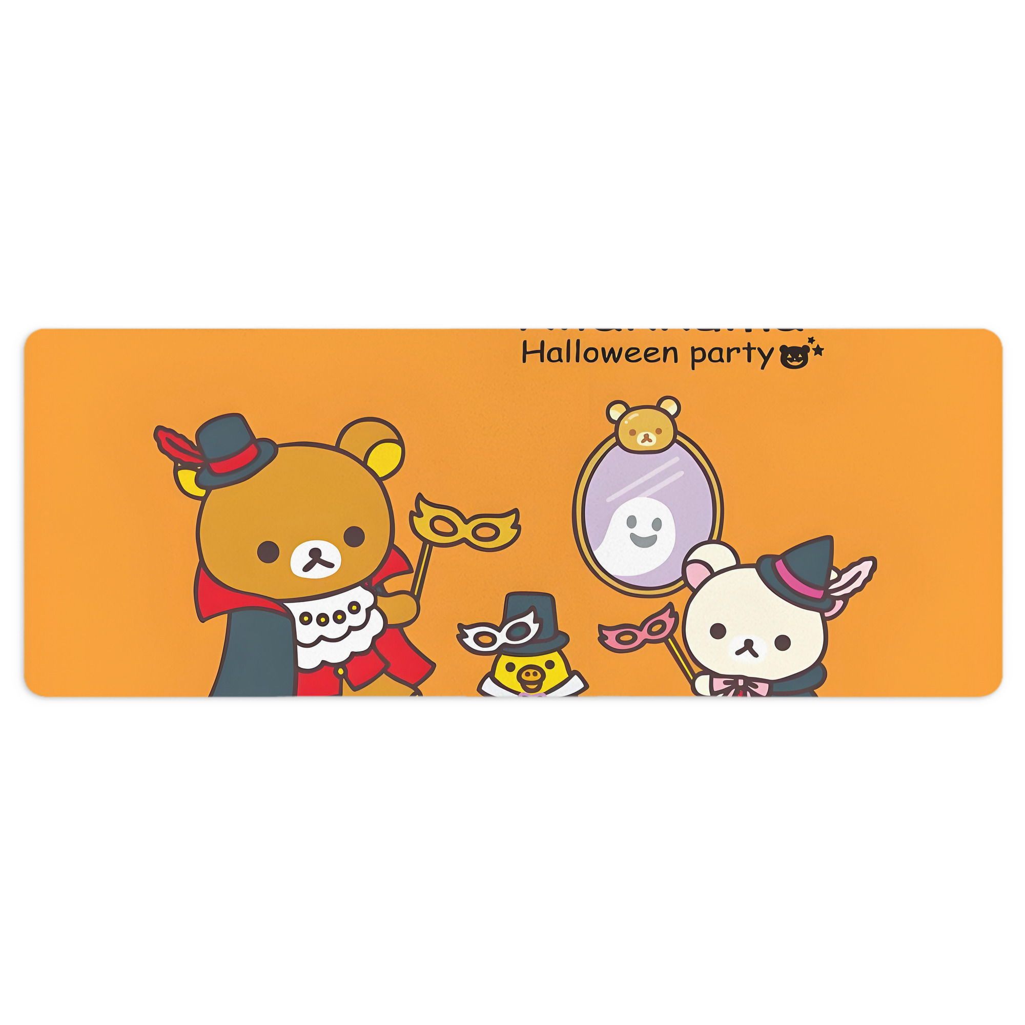 （画像用） リラックマ リラックマ キイロイトリ Rilakkuma Korilakkuma Kiiroitori ステッチ加工 大判デスクマット／滑り止めマウスパッド