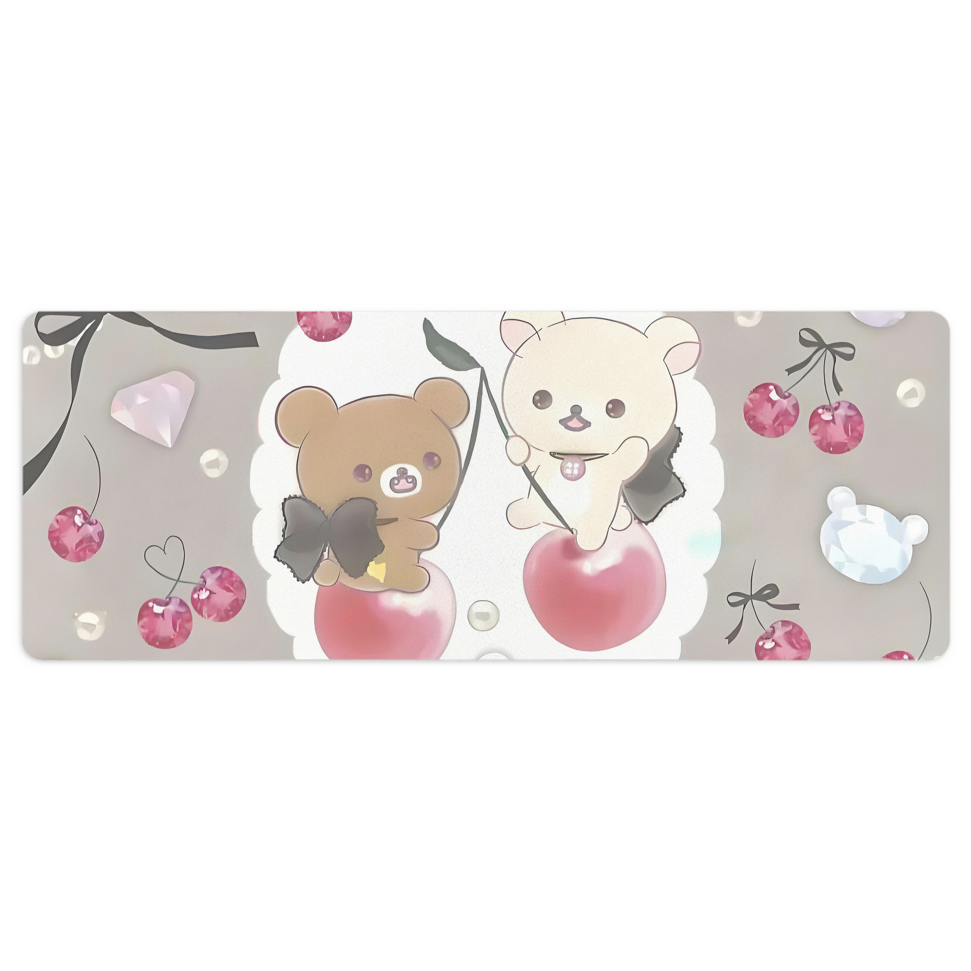 （画像用） リラックマ リラックマ キイロイトリ Rilakkuma Korilakkuma Kiiroitori ステッチ加工 大判デスクマット／滑り止めマウスパッド