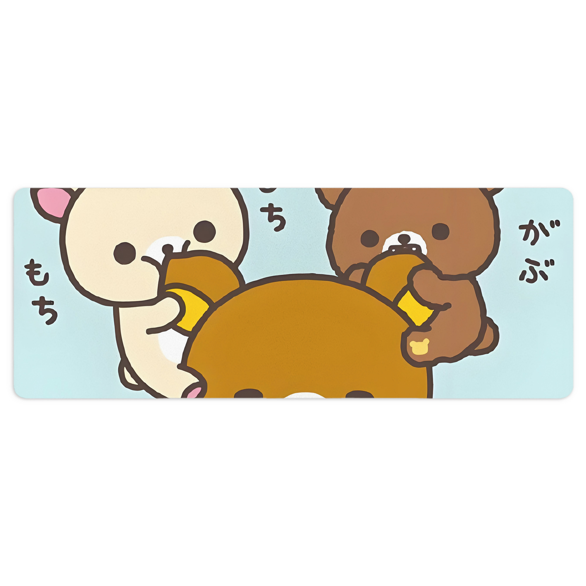 （画像用） リラックマ リラックマ キイロイトリ Rilakkuma Korilakkuma Kiiroitori ステッチ加工 大判デスクマット／滑り止めマウスパッド