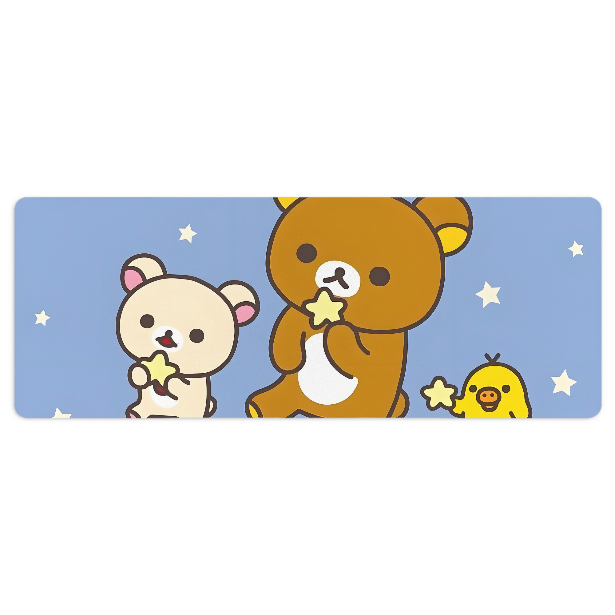 （画像用） リラックマ リラックマ キイロイトリ Rilakkuma Korilakkuma Kiiroitori ステッチ加工 大判デスクマット／滑り止めマウスパッド