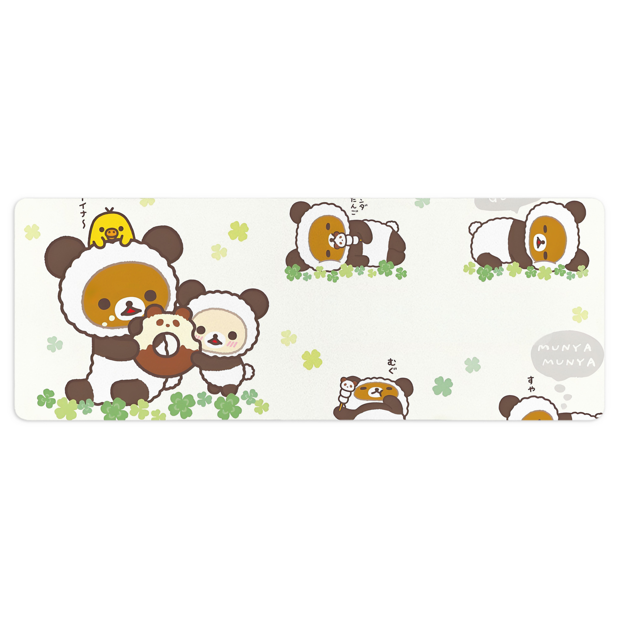 （画像用） リラックマ リラックマ キイロイトリ Rilakkuma Korilakkuma Kiiroitori ステッチ加工 大判デスクマット／滑り止めマウスパッド